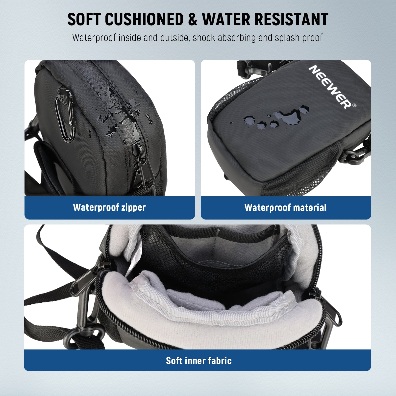 The sling bag comes with a soft velvet lining inside to gently protect your devices.