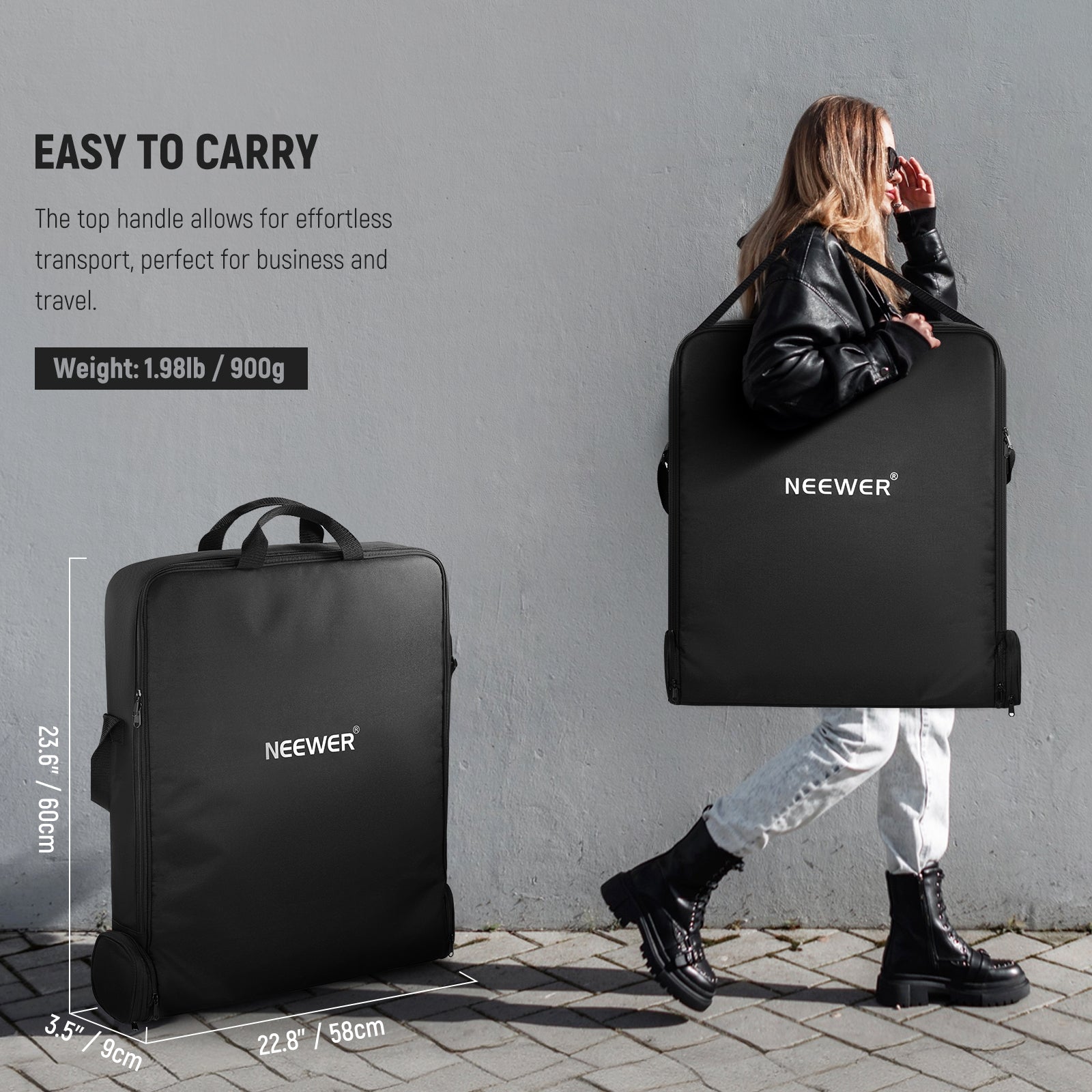 NEEWER RU-009 Ring Light Carrying Bag is easy to carry.