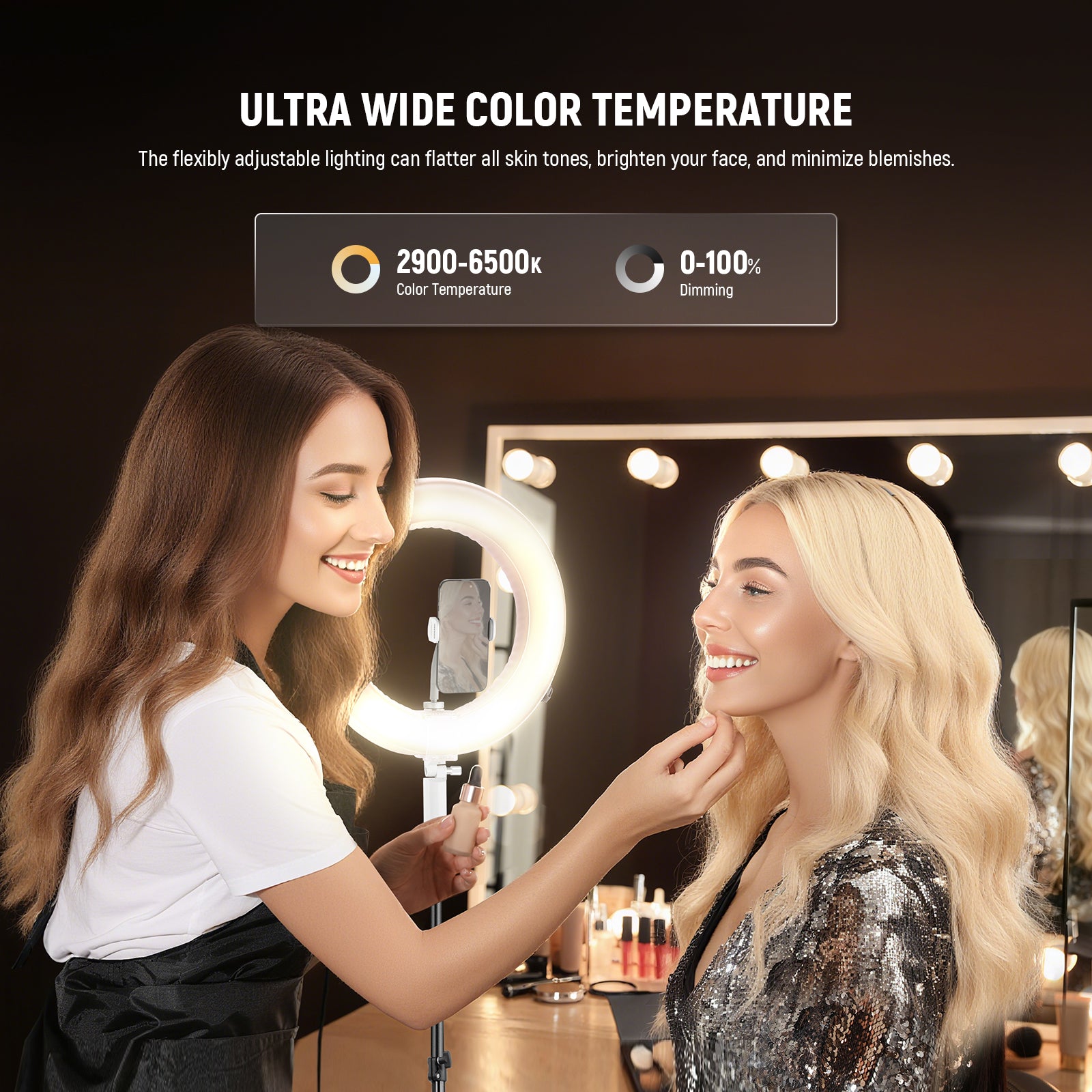 NEEWER RA14B Inflatable Large Ring Light offers ultra wide color temperature.