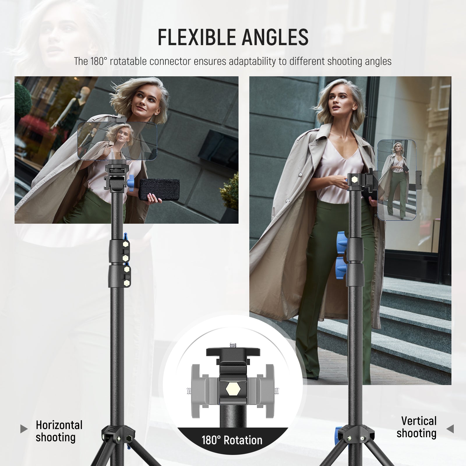 NEEWER ST155A 155cm Portable Light Stand offers flexible angles.