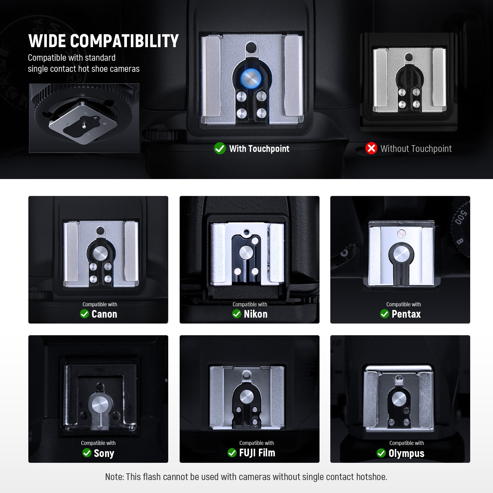 Wide Compatibility of the NEEWER Z150 Mini Camera Flash
