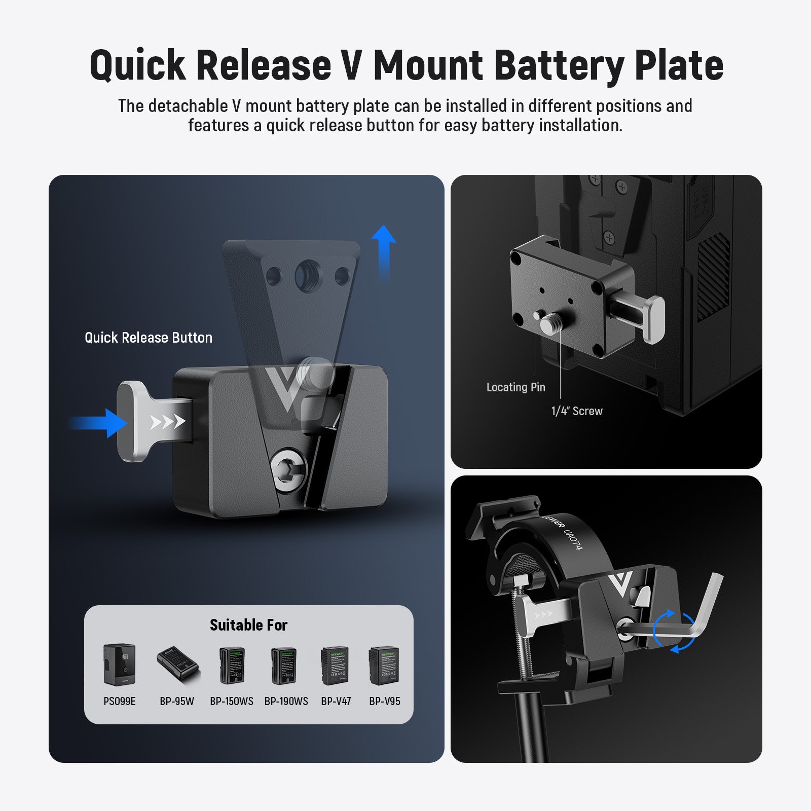 Quick Release V Mount Battery Plate