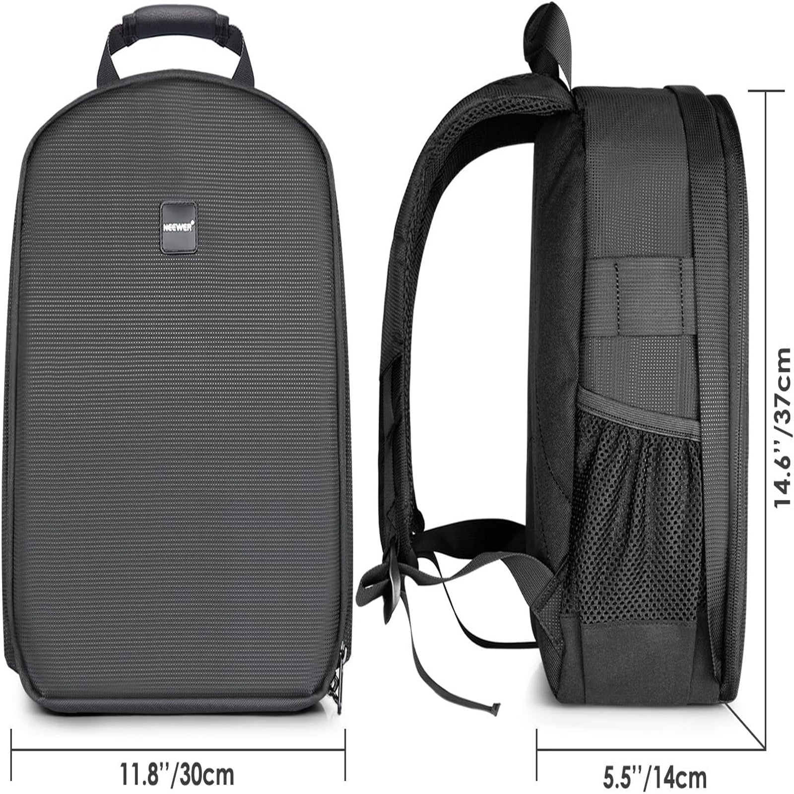 Product dimensions of the NEEWER SLR Camera Backpack