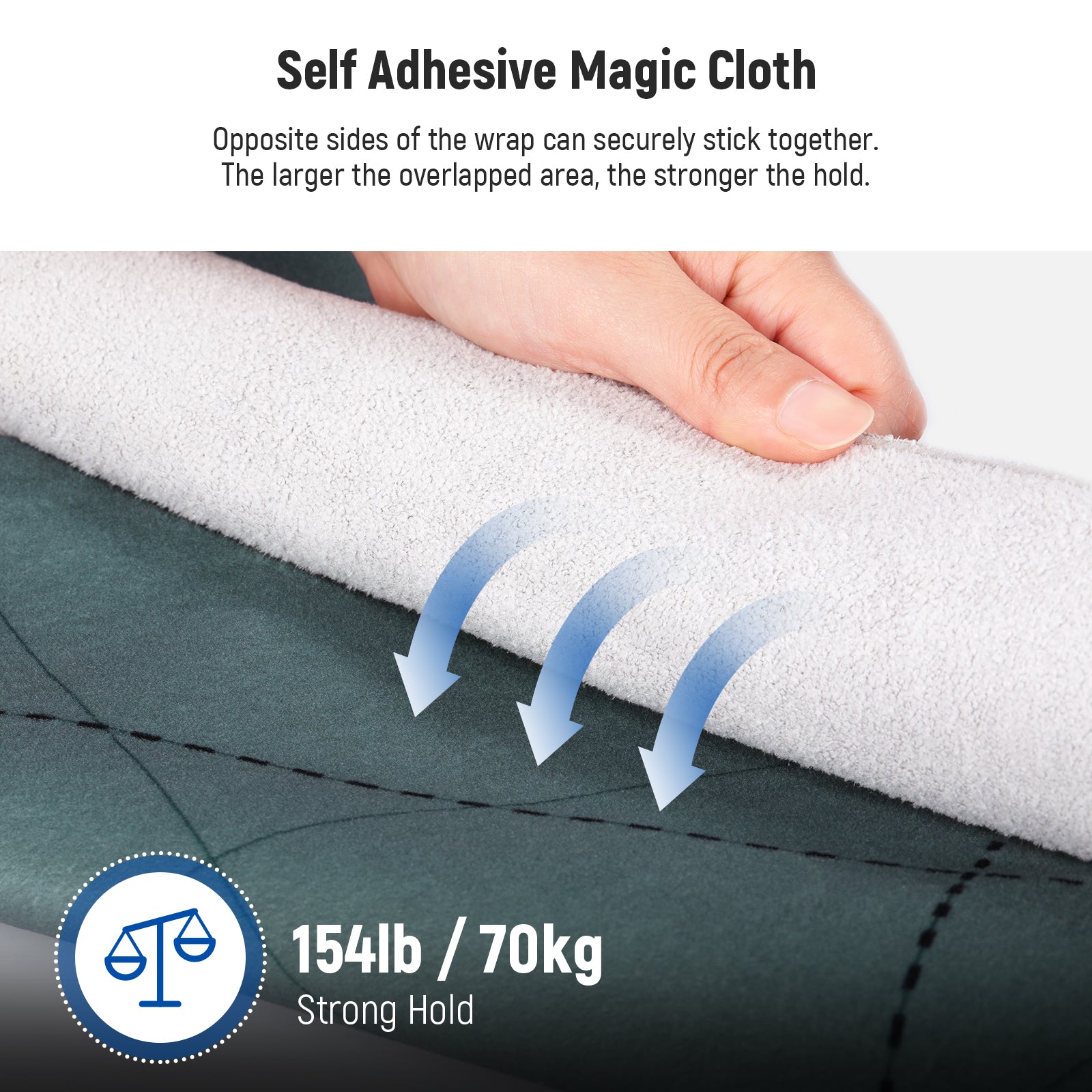 Opposite sides of the NEEWER Self Adhesive Protective Wrap can securely stick together