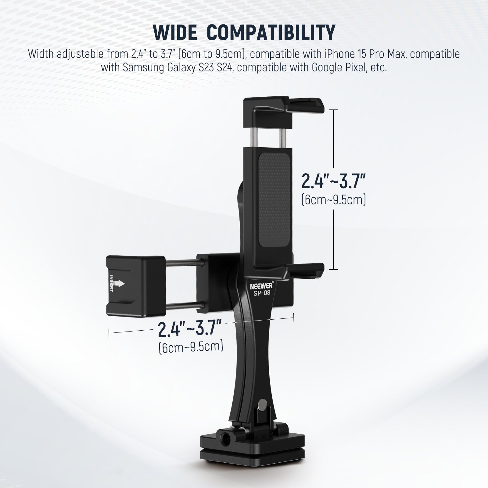 Wide Compatibility of the NEEWER SP-08 Metal Phone Tripod Mount Adapter