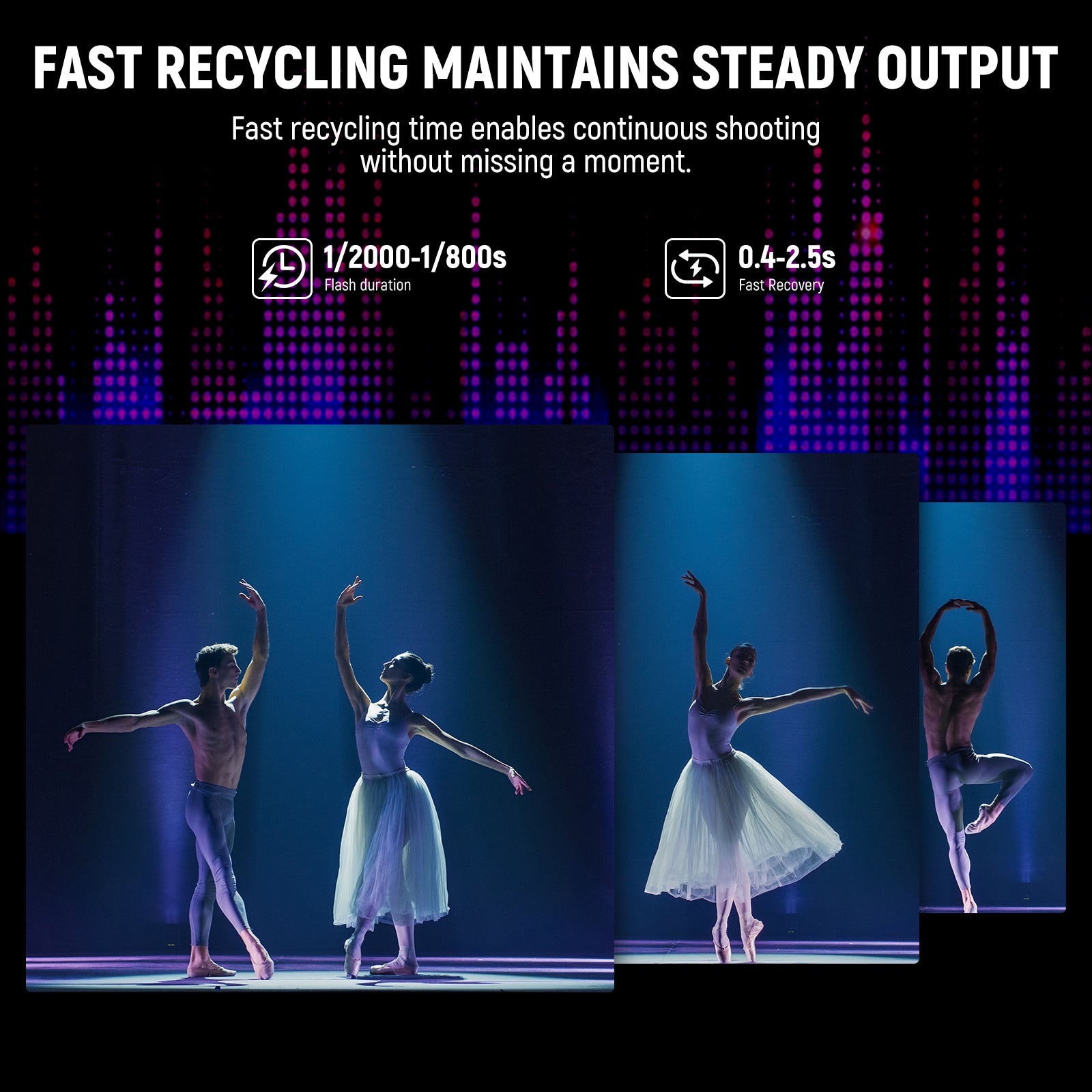 NEEWER S101-300W is a professional studio speedlight monolight flash with fast recycling time.