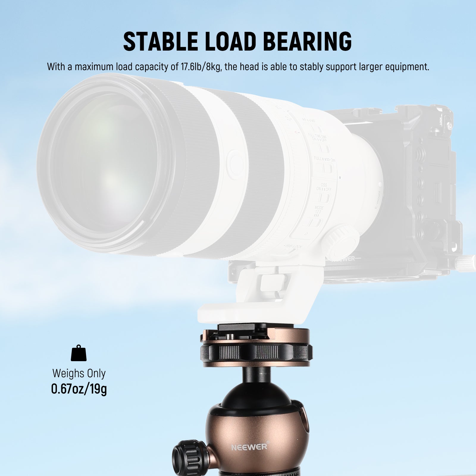 This head is able to support up to 8kg.