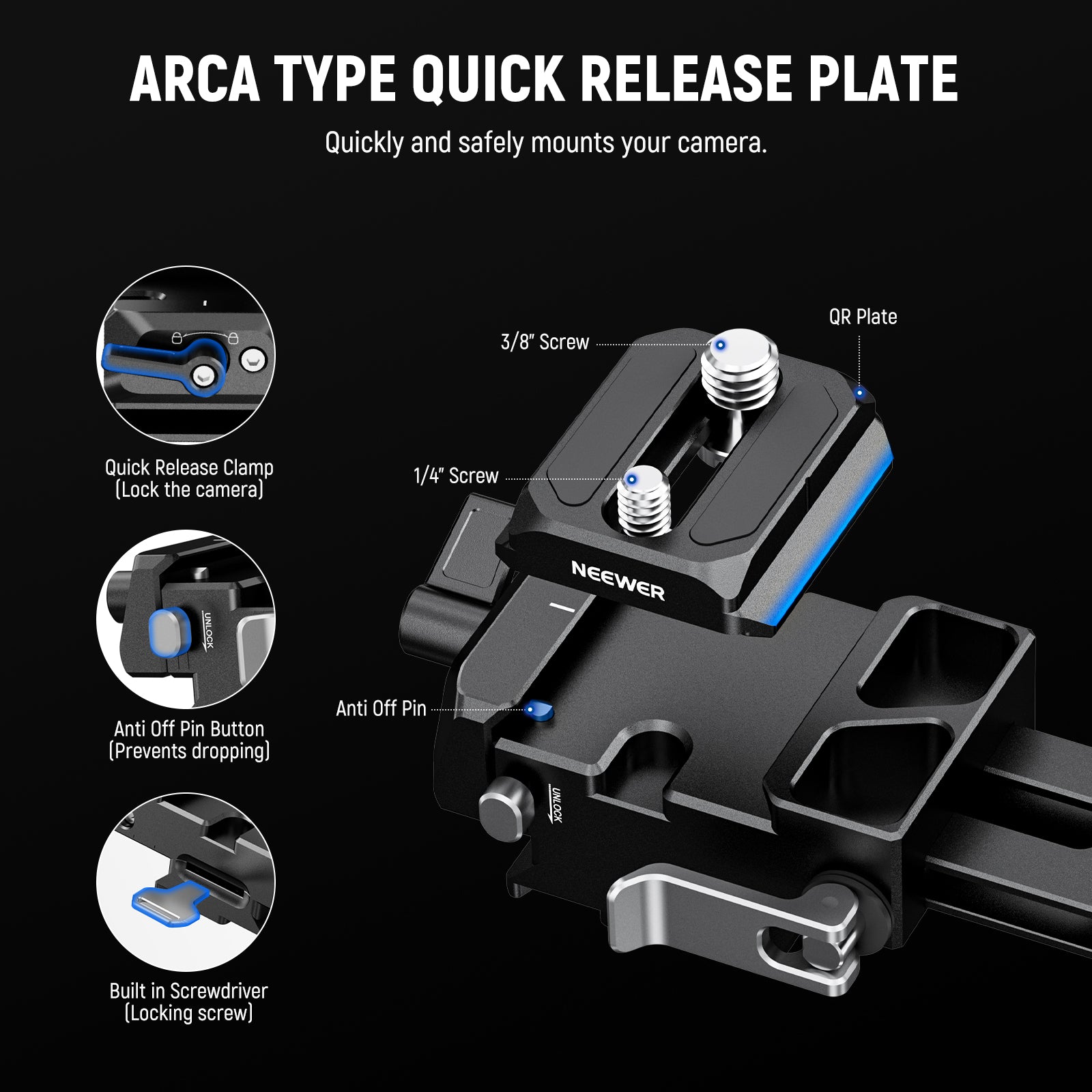 The Arca type base is compatible with DJI RS2 RSC2 RS3 RS3 Pro gimbals quick release plate