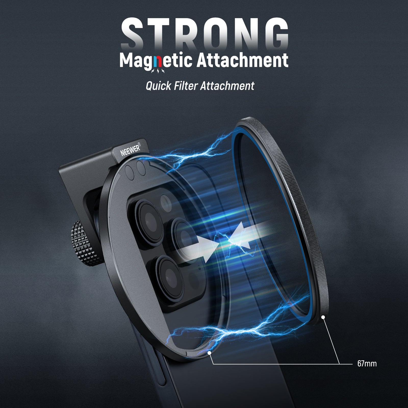 Easily snap the magnetic filter onto the clip.