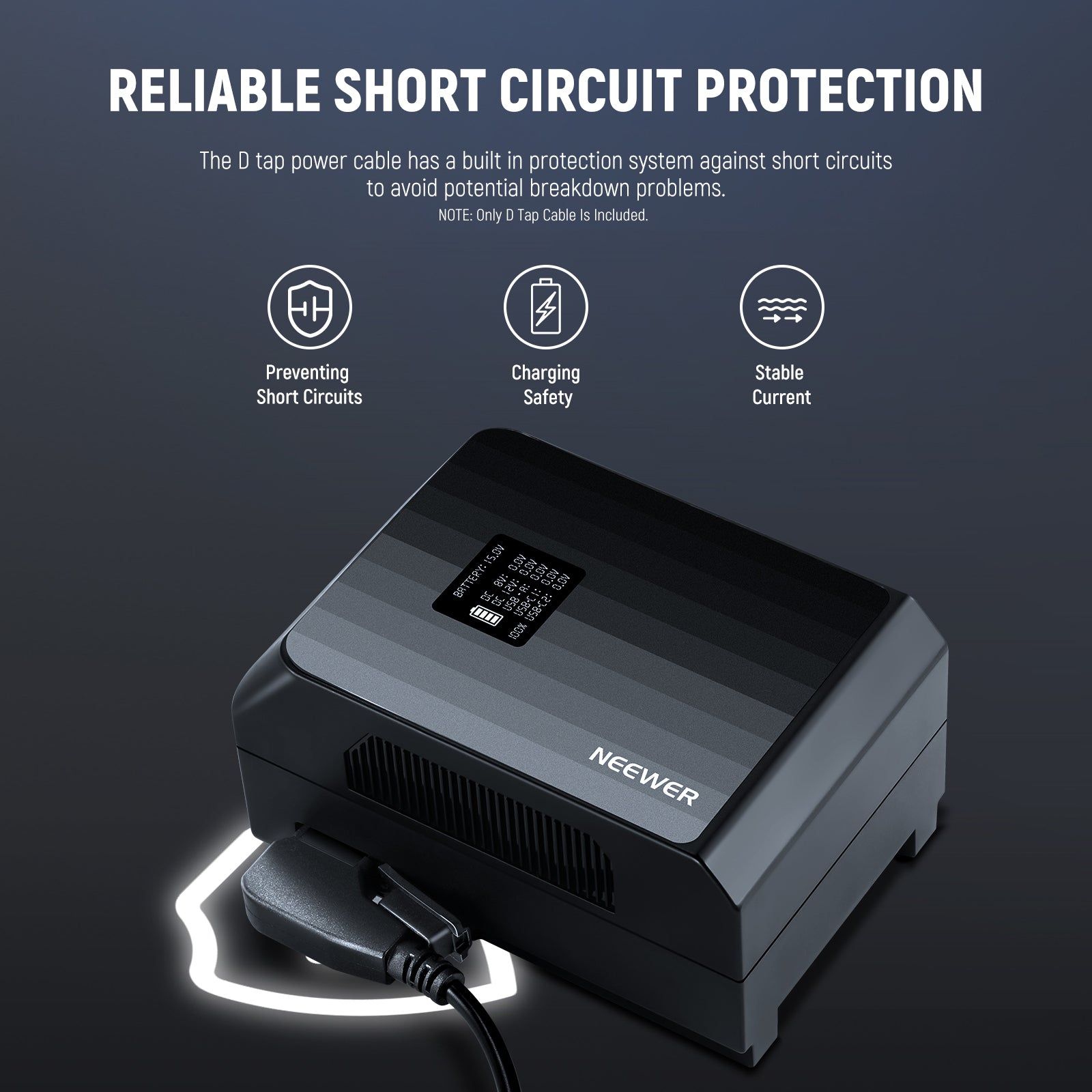 This D tap extension cable is made to withstand daily wear and tear.