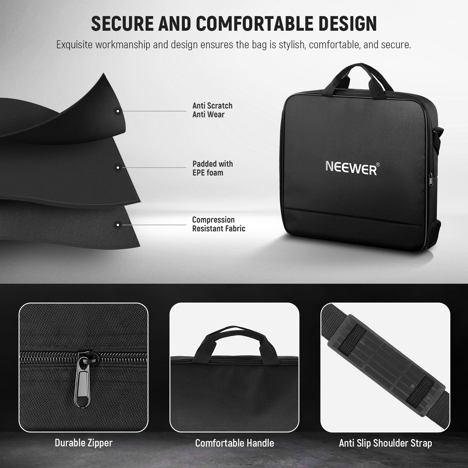 NEEWER RU-011 12" Comprehensive Ring Light Bag is stylish and comfortable.