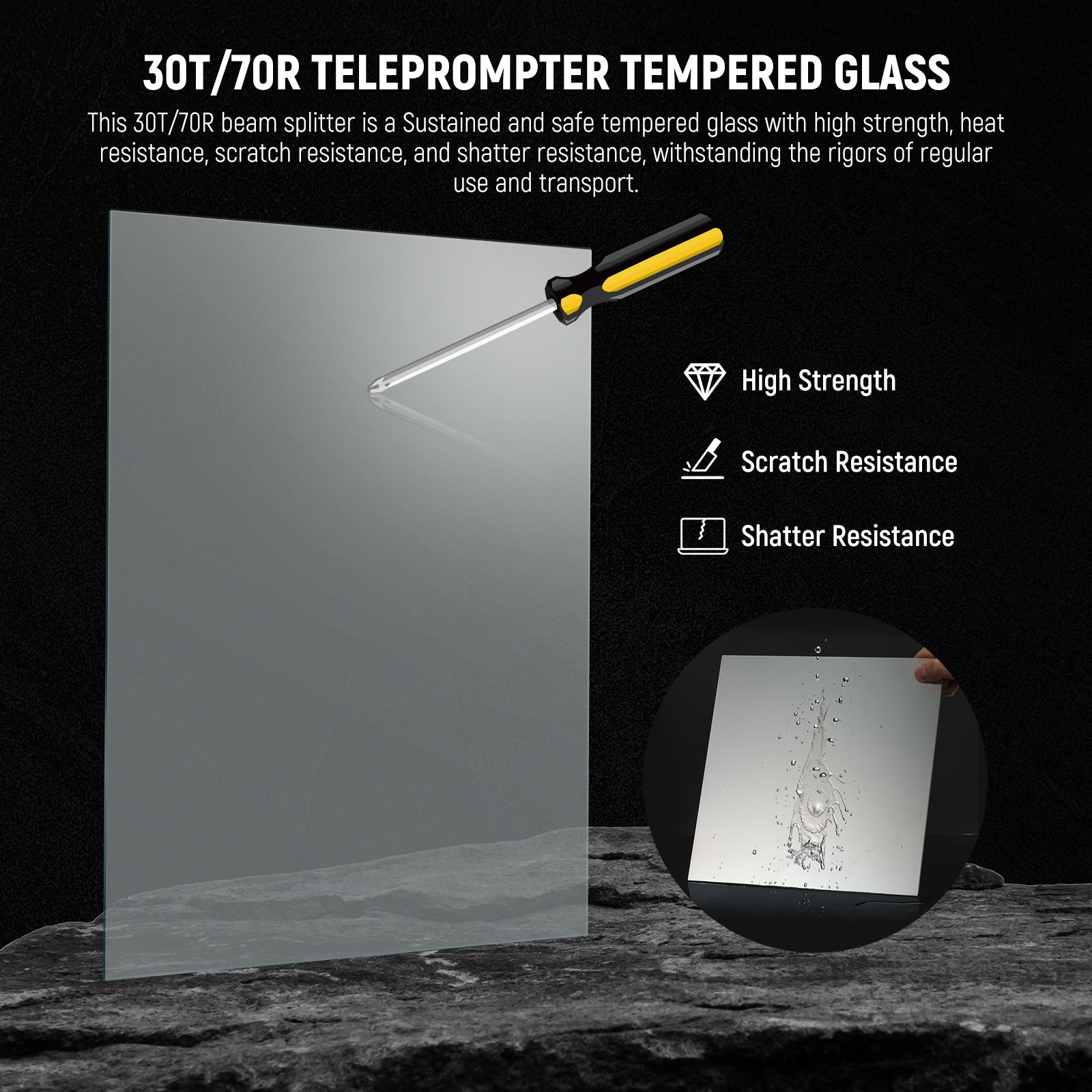 30T/70R Teleprompter Glass