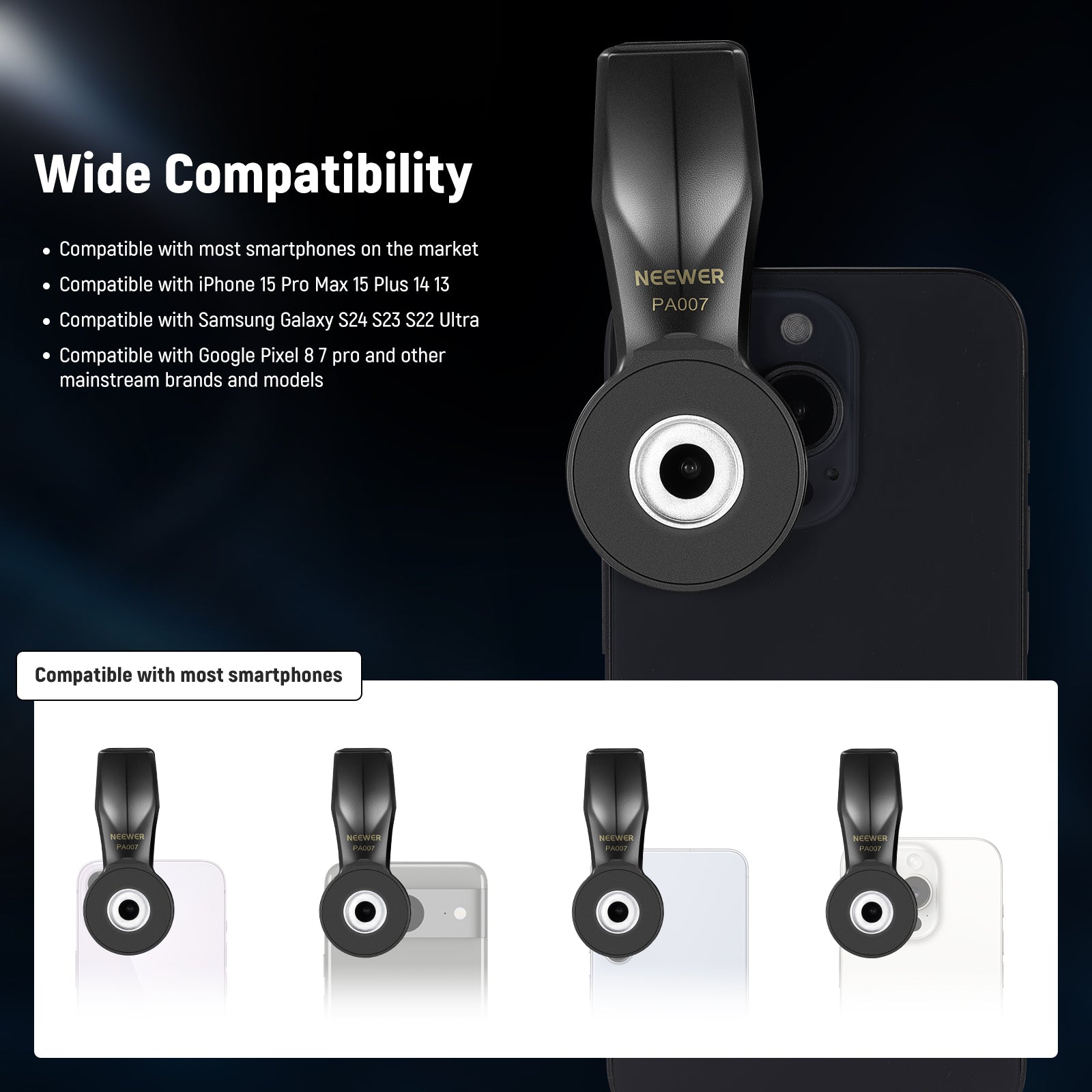 Wide Compatibility of the NEEWER PA007 Universal Phone Clamp