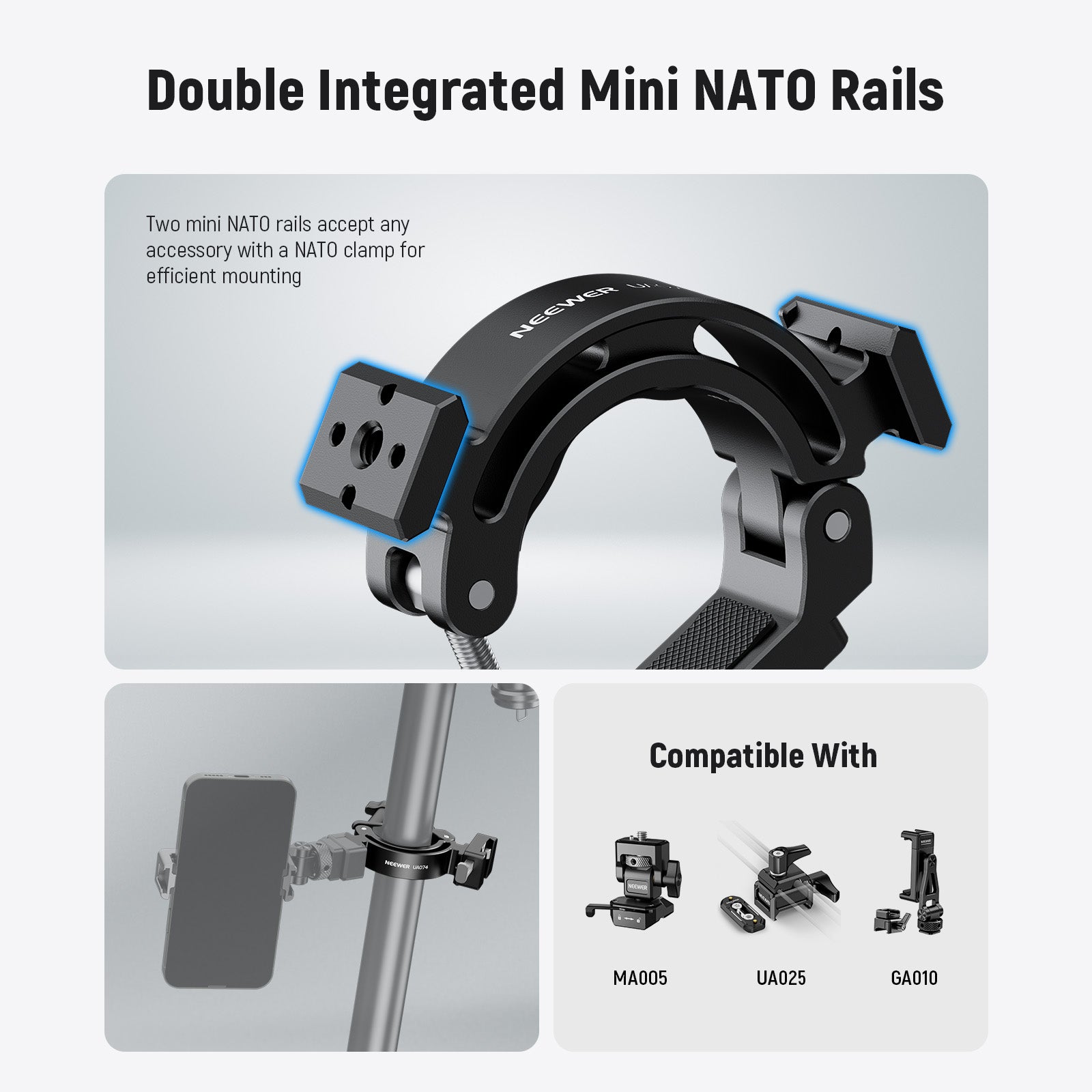 Double Integrated Mini NATO Rails
