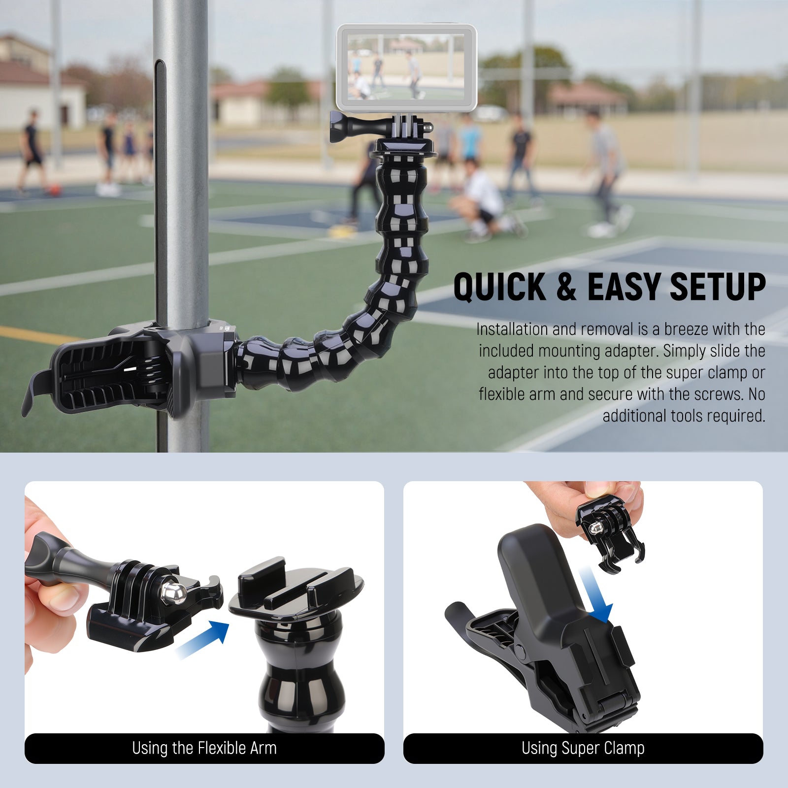 NEEWER GP-80 Super Clamp with Tube is easy to set up.