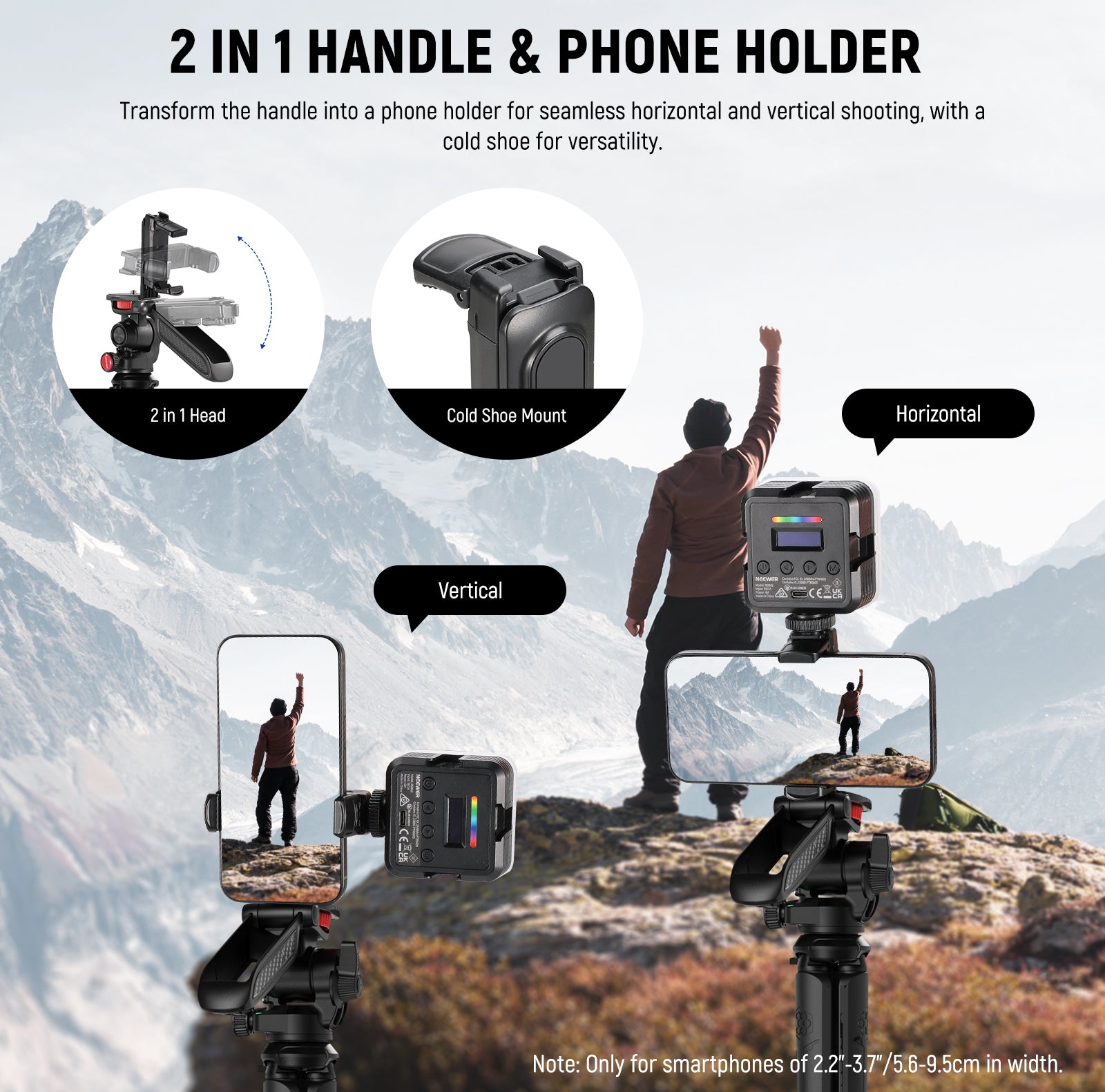 NEEWER TP36 2-in-1 handle and phone tripod
