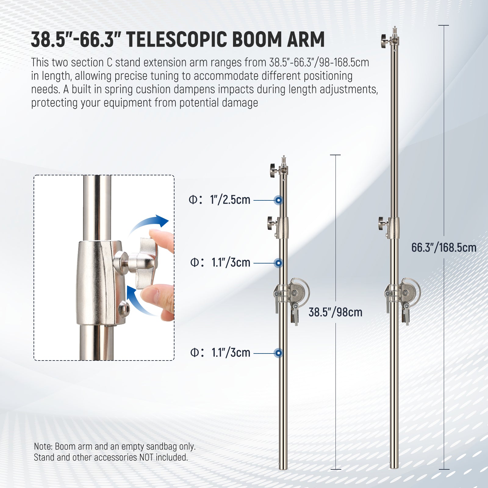39.4"-68.9" Telescopic Cross Arm