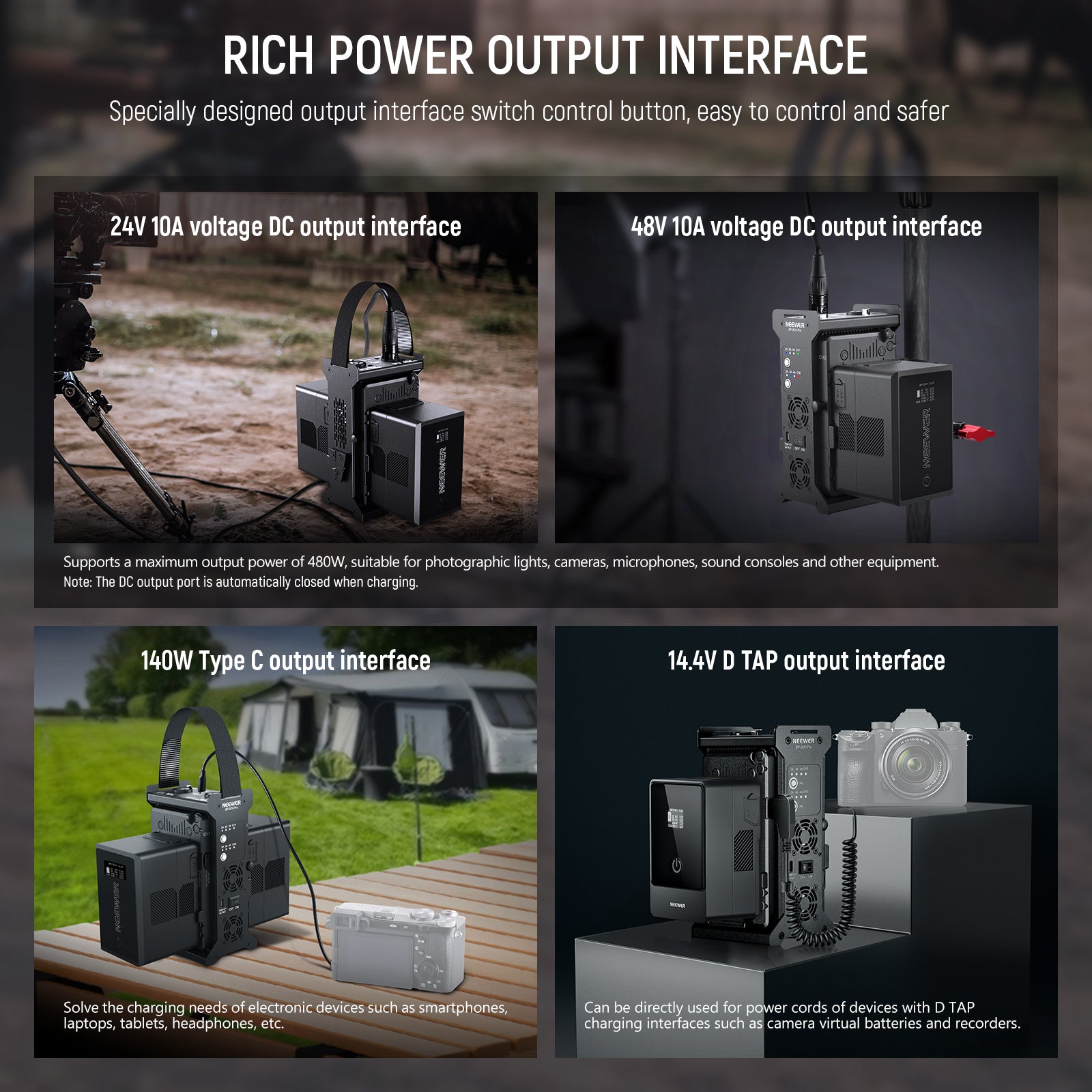 NEEWER BP-2CH Pro Dual Channel V Mount Battery Charger is easy to control and safer.