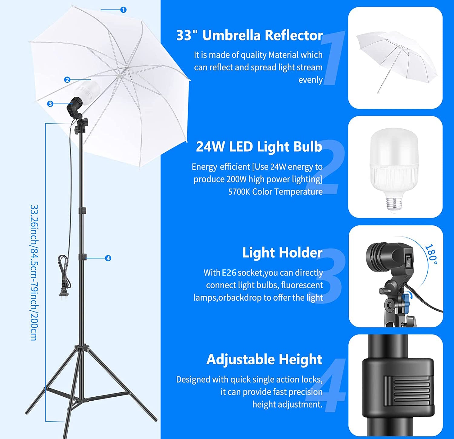 Product details of the NEEWER 3x2.6m Background Support System Lighting Kit