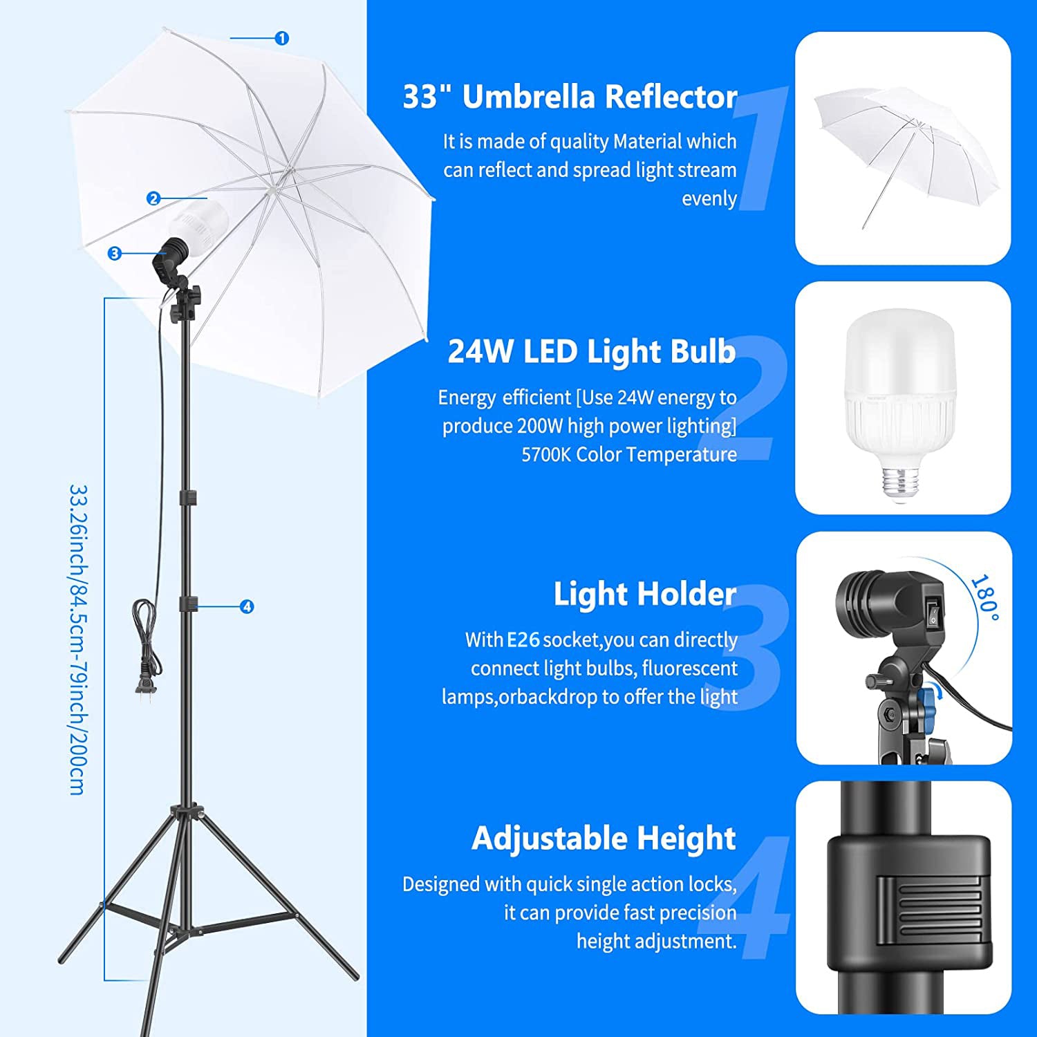 Product details of the NEEWER 3x2.6m Background Support System Lighting Kit