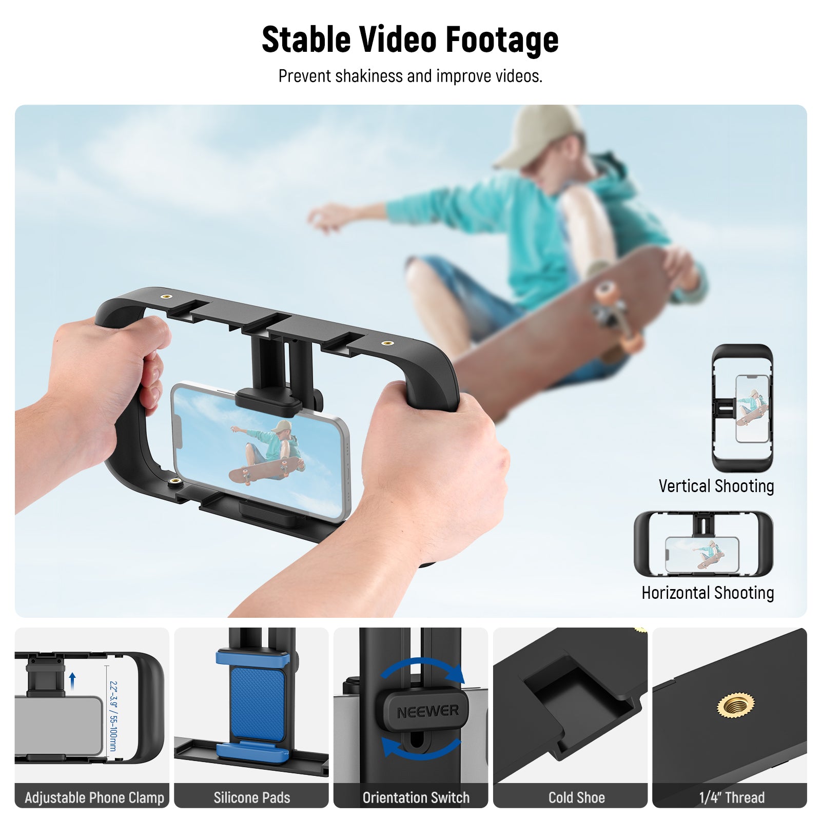 NEEWER PA049 Vlogger Kit can prevent shakiness