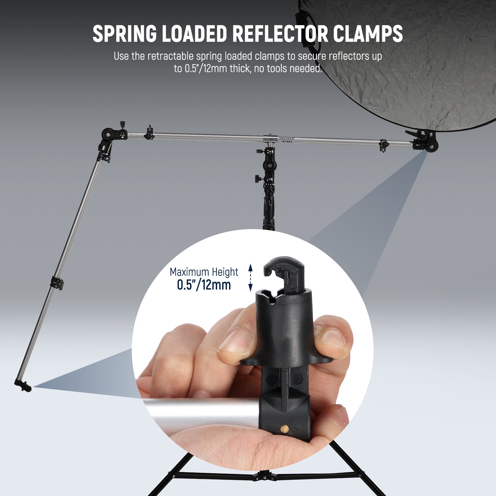 Spring loaded reflector clamps