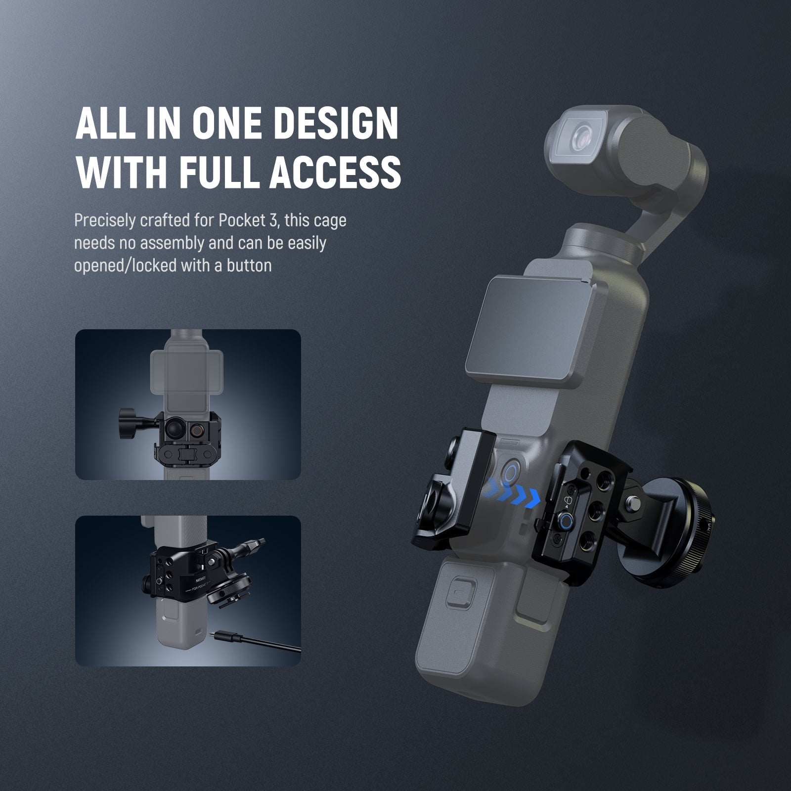 This cage needs no assembly and can be easily opened/locked with a button.