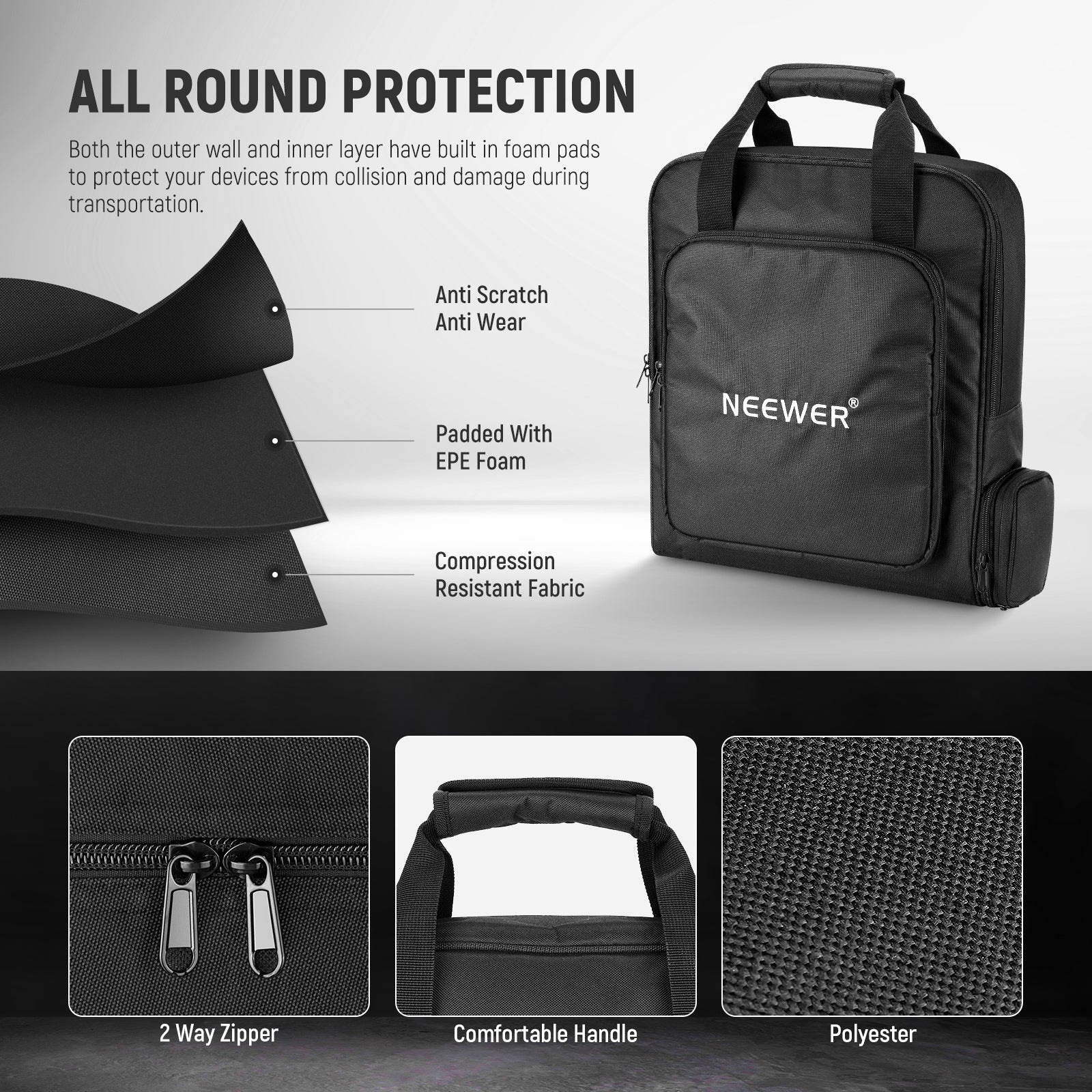 NEEWER RU-012 Travel Bag offers all-around protection.
