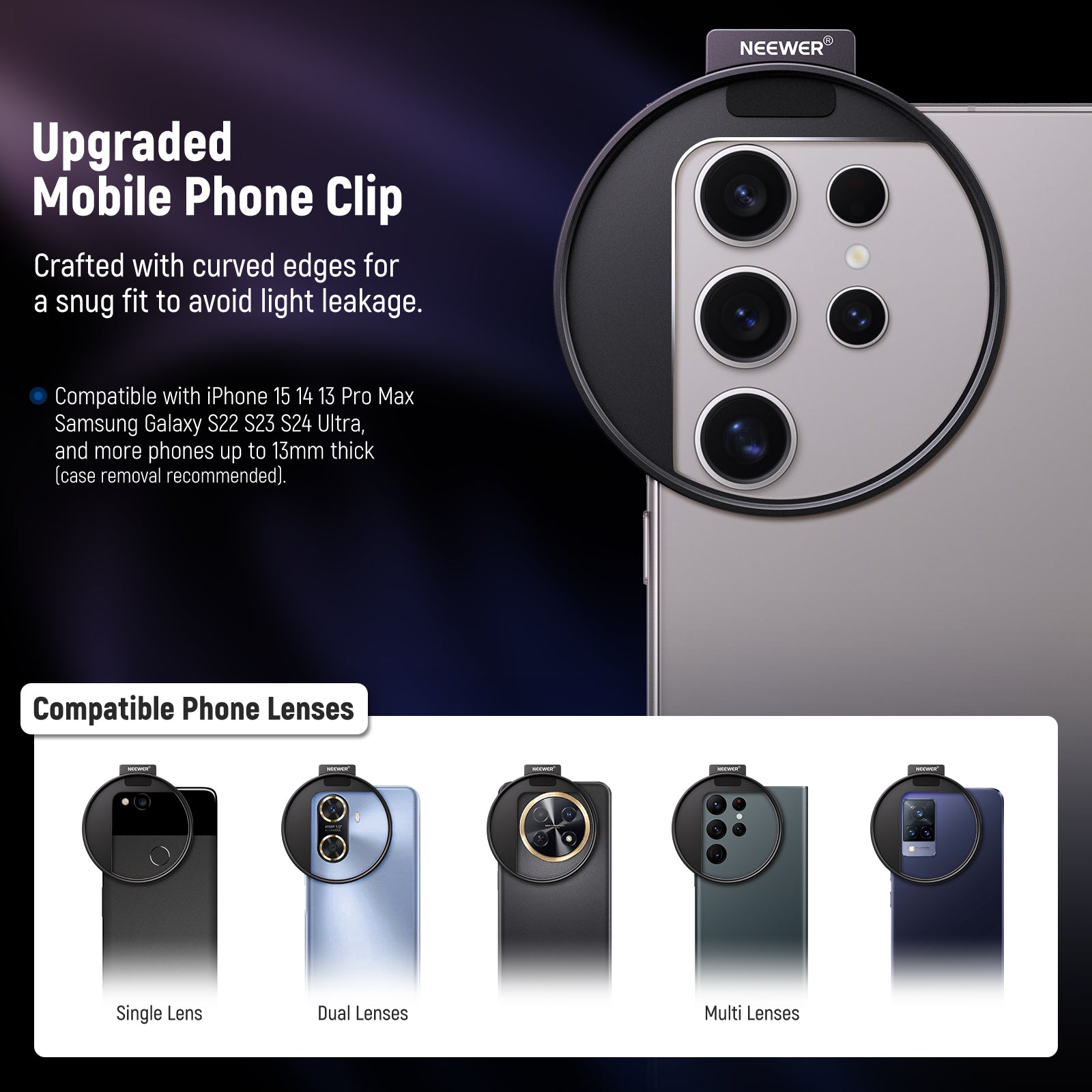 This mobile phone clip is crafted with curved edges for a snug fit.