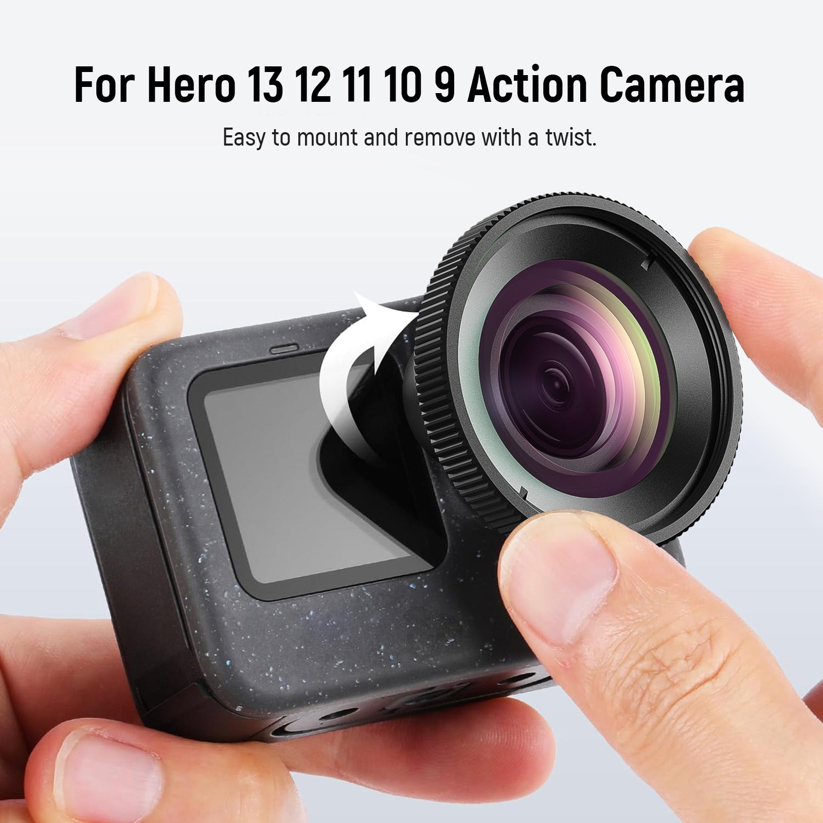 NEEWER LS-65 2X Magnification Lens is easy to mount and remove with a twist.