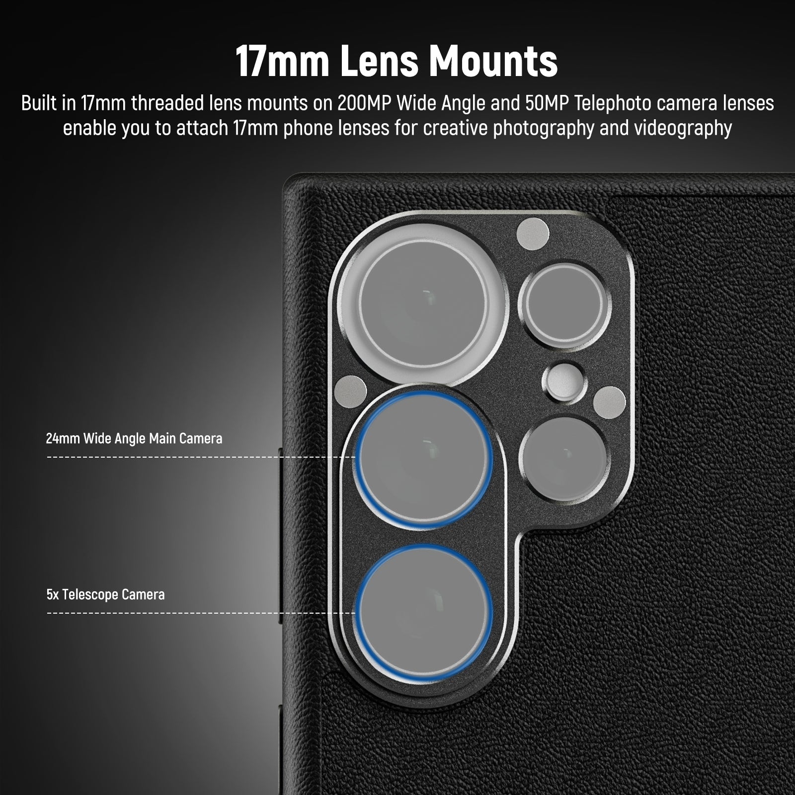 Built In 17mm Thread Lens Mounts