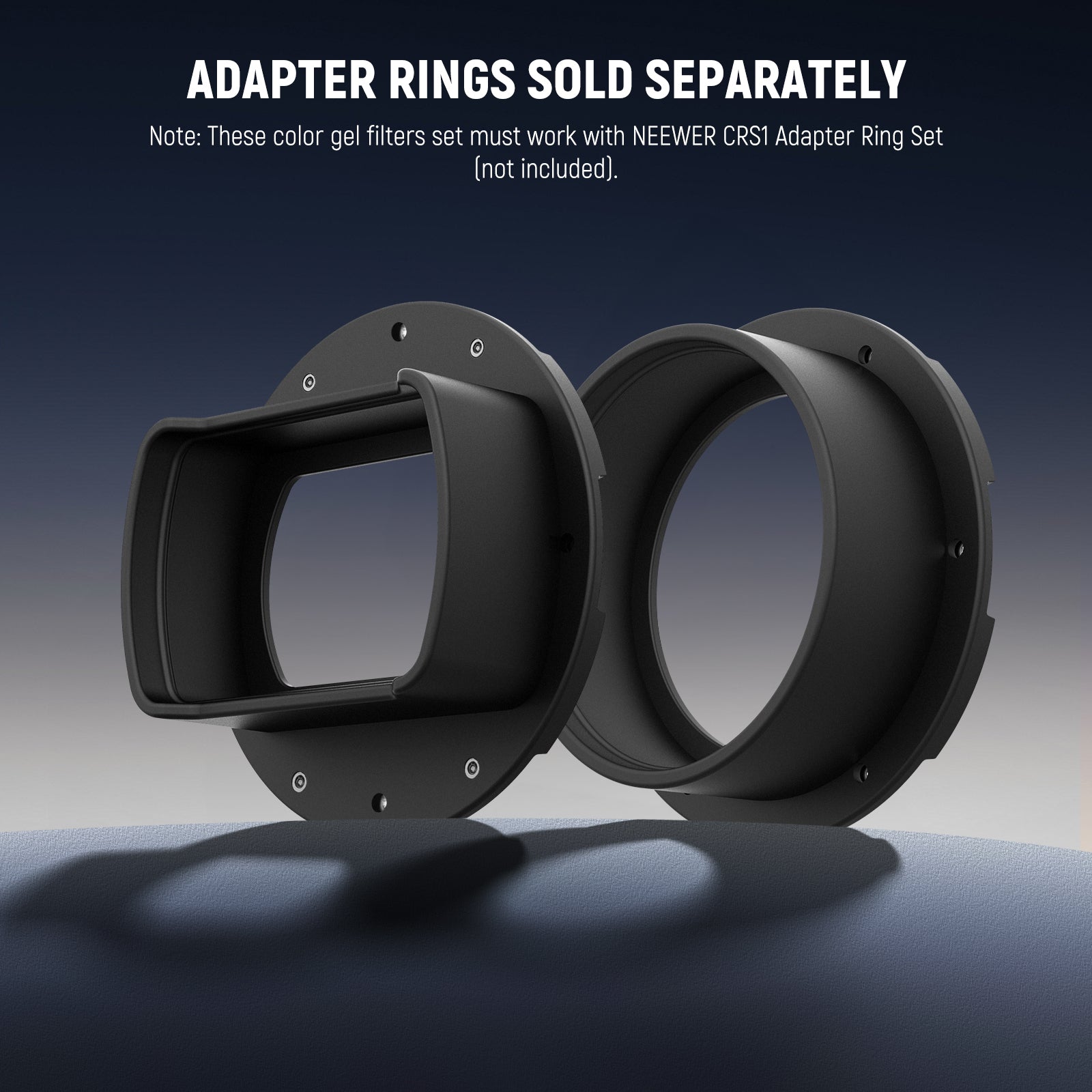 These color gel filters set must work with NEEWER CRS1 adapter ring set.