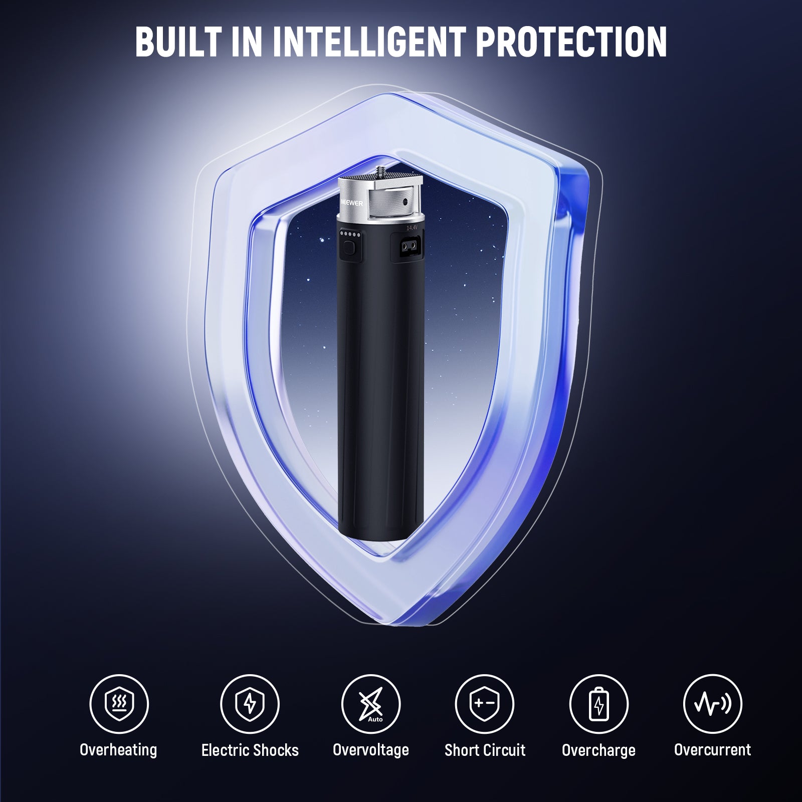 NEEWER PH99E Battery Power Grip features the built in multi protection system.