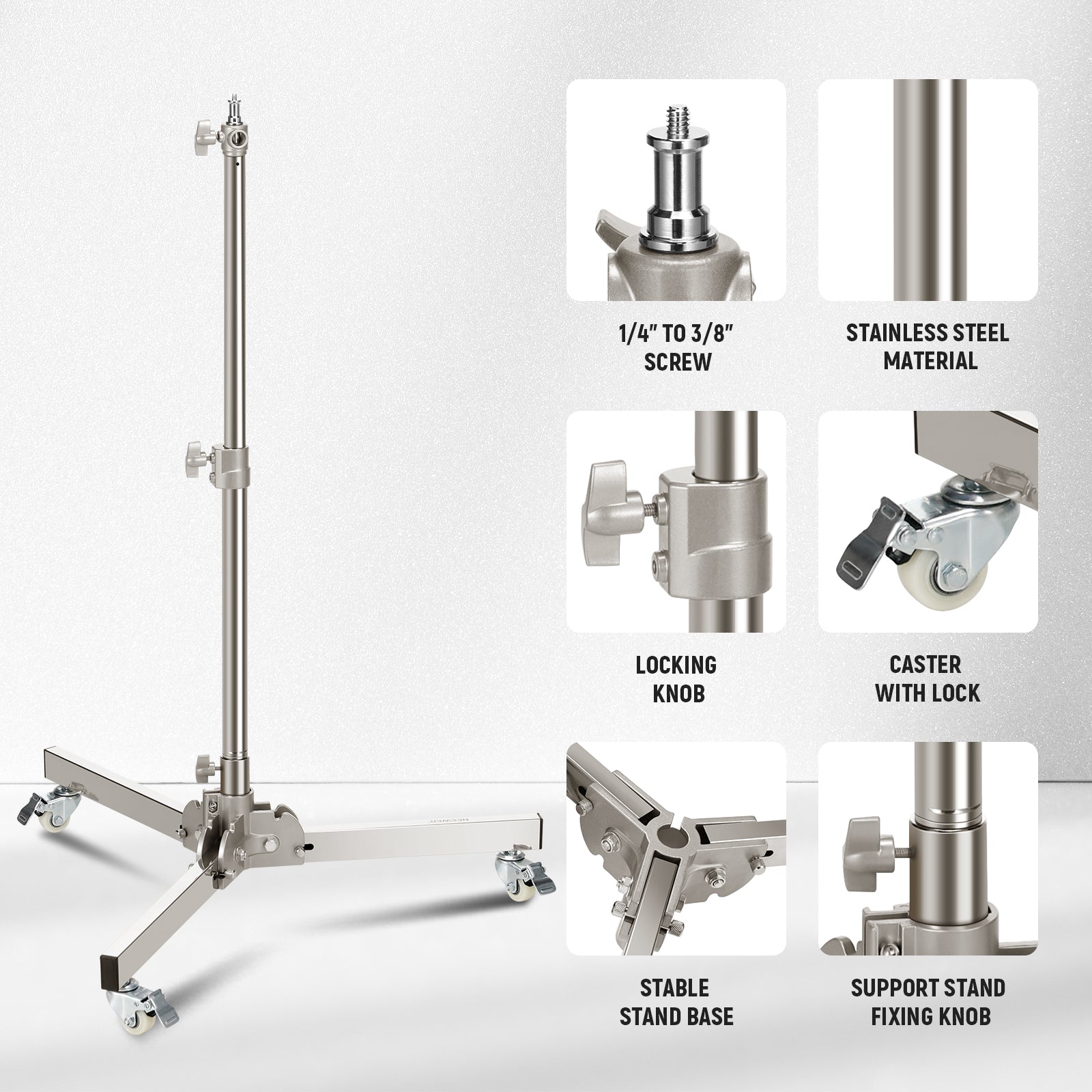 Product detail of the NEEWER ST98SS Heavy Duty Light Stand