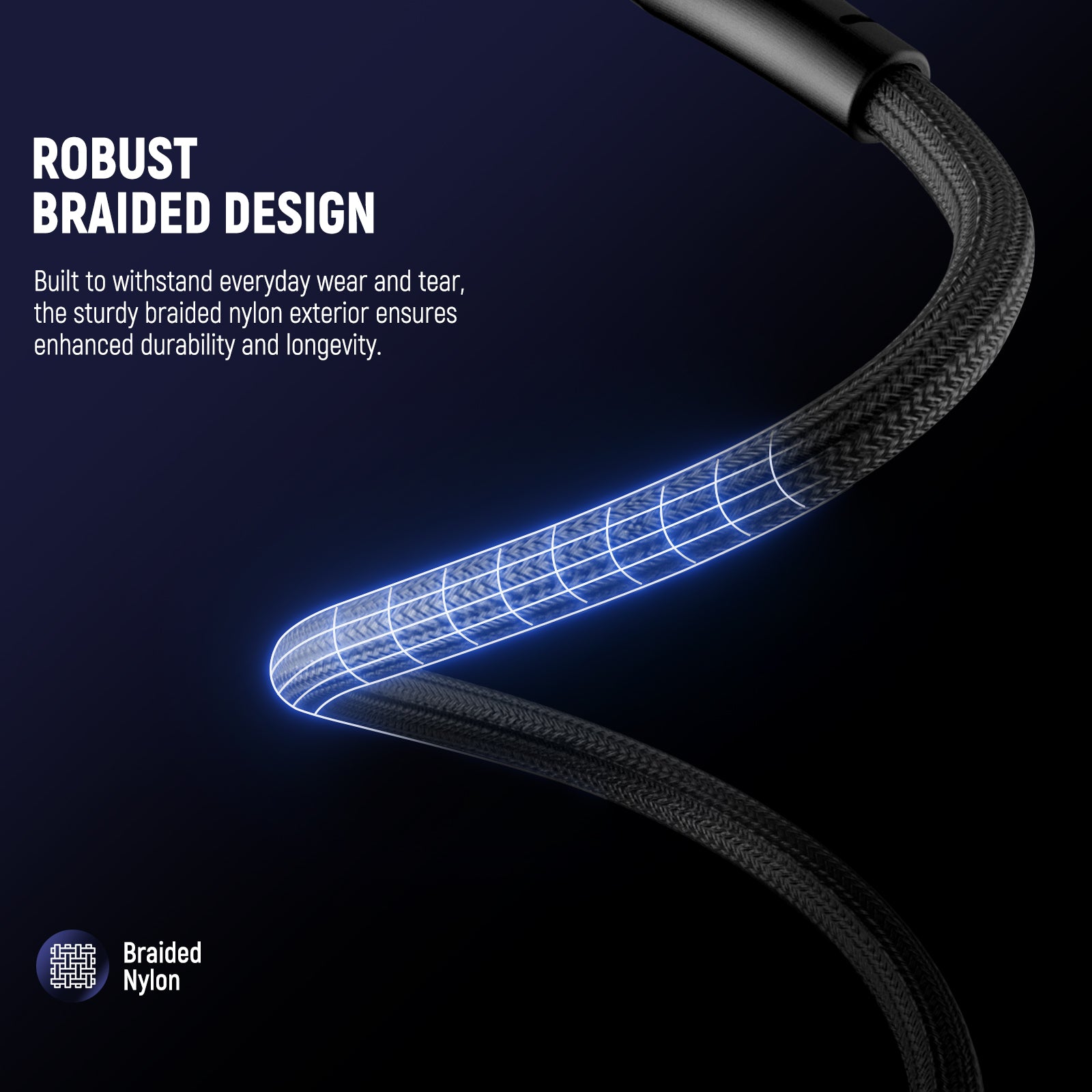 NEEWER PS009 USB C to USB C Cable features a robust braided design.