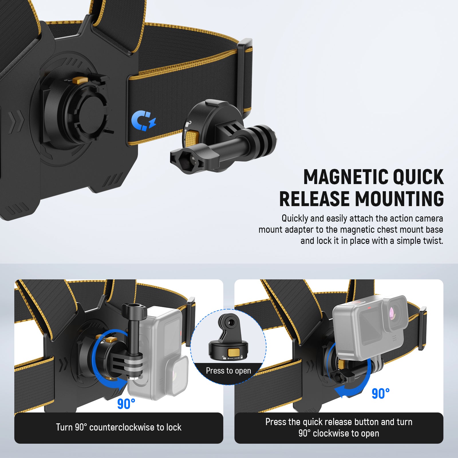 magnetic quick release action camera mount adapter