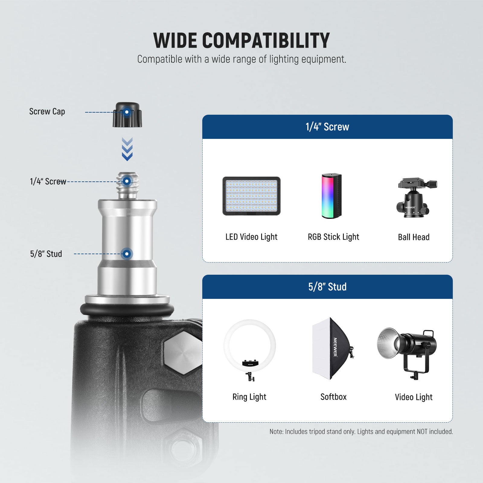 Wide Compatibility of the NEEWER ST178B Portable Travel Light Stand