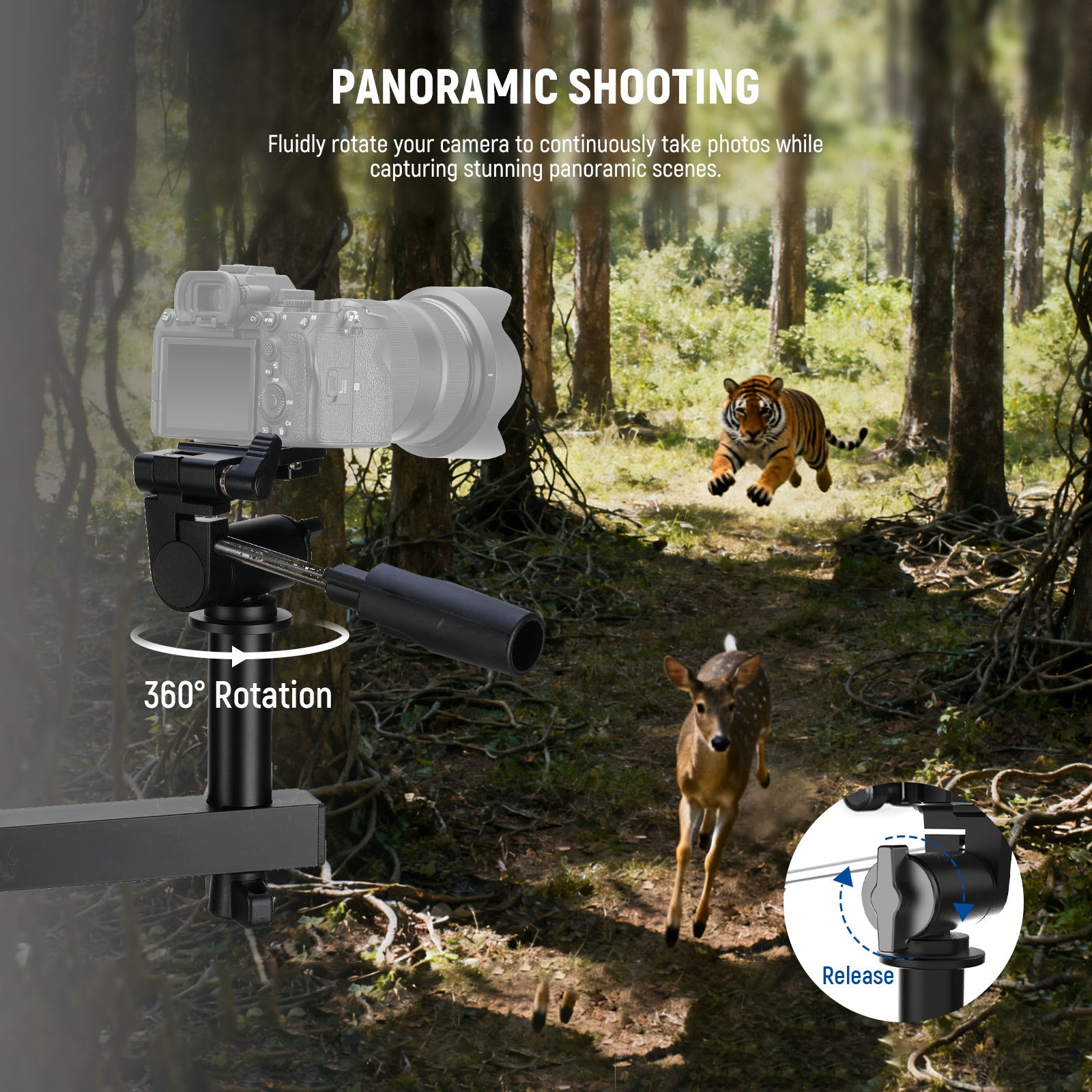 NEEWER ST010 24" Tree Stand Mount is ideal for panoramic shooting