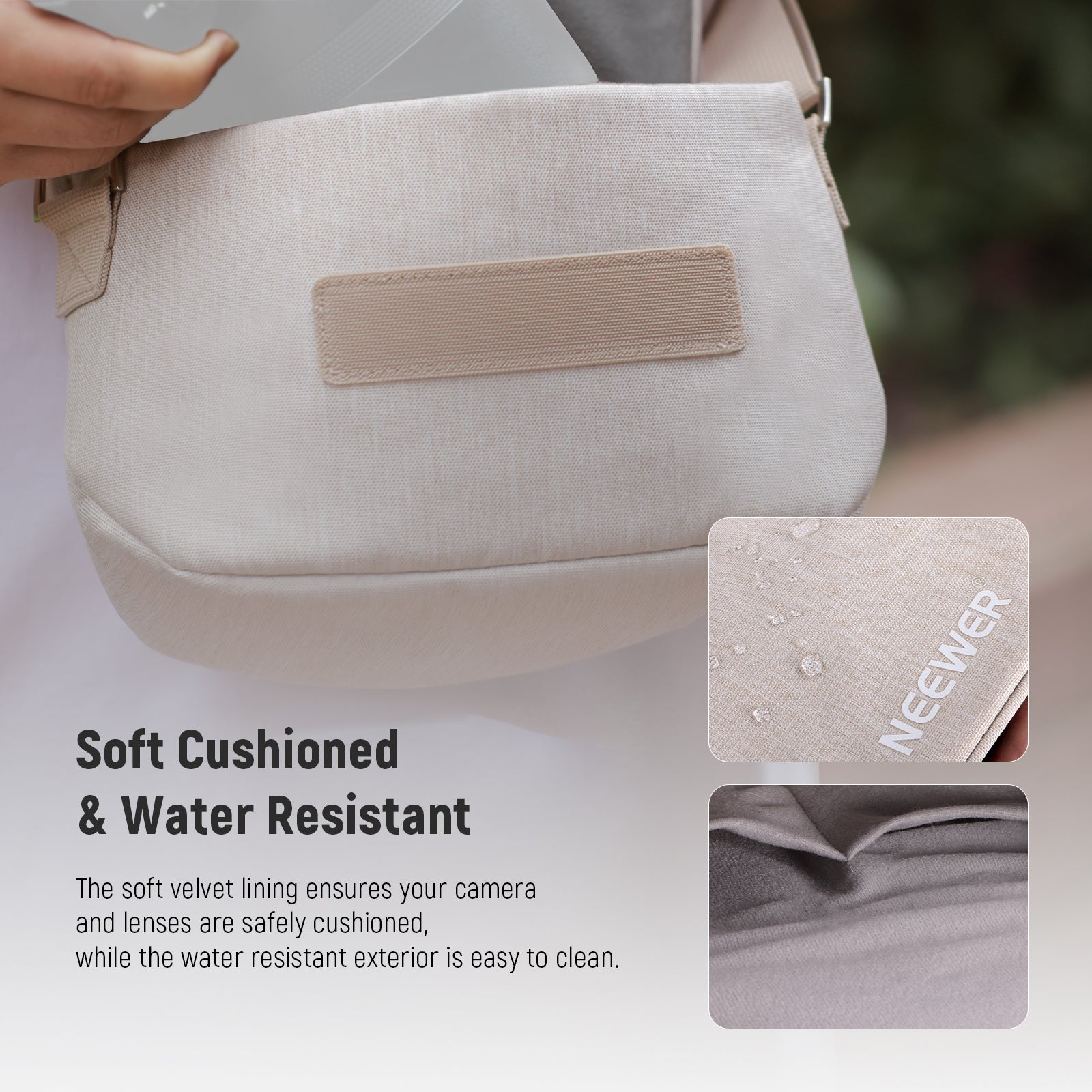 this small shoulder bag offers complete protection for your gear