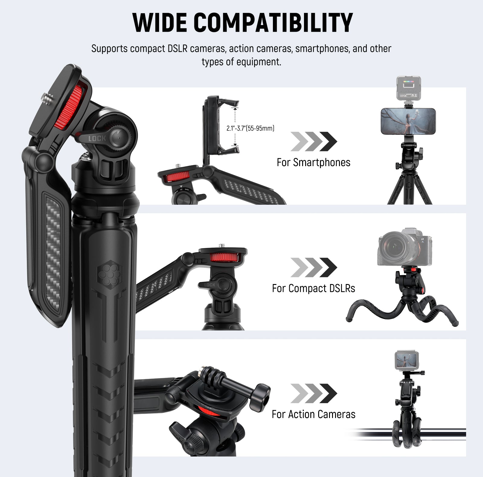 Wide Compatibility of the NEEWER TP36 Mini Desktop Tripod