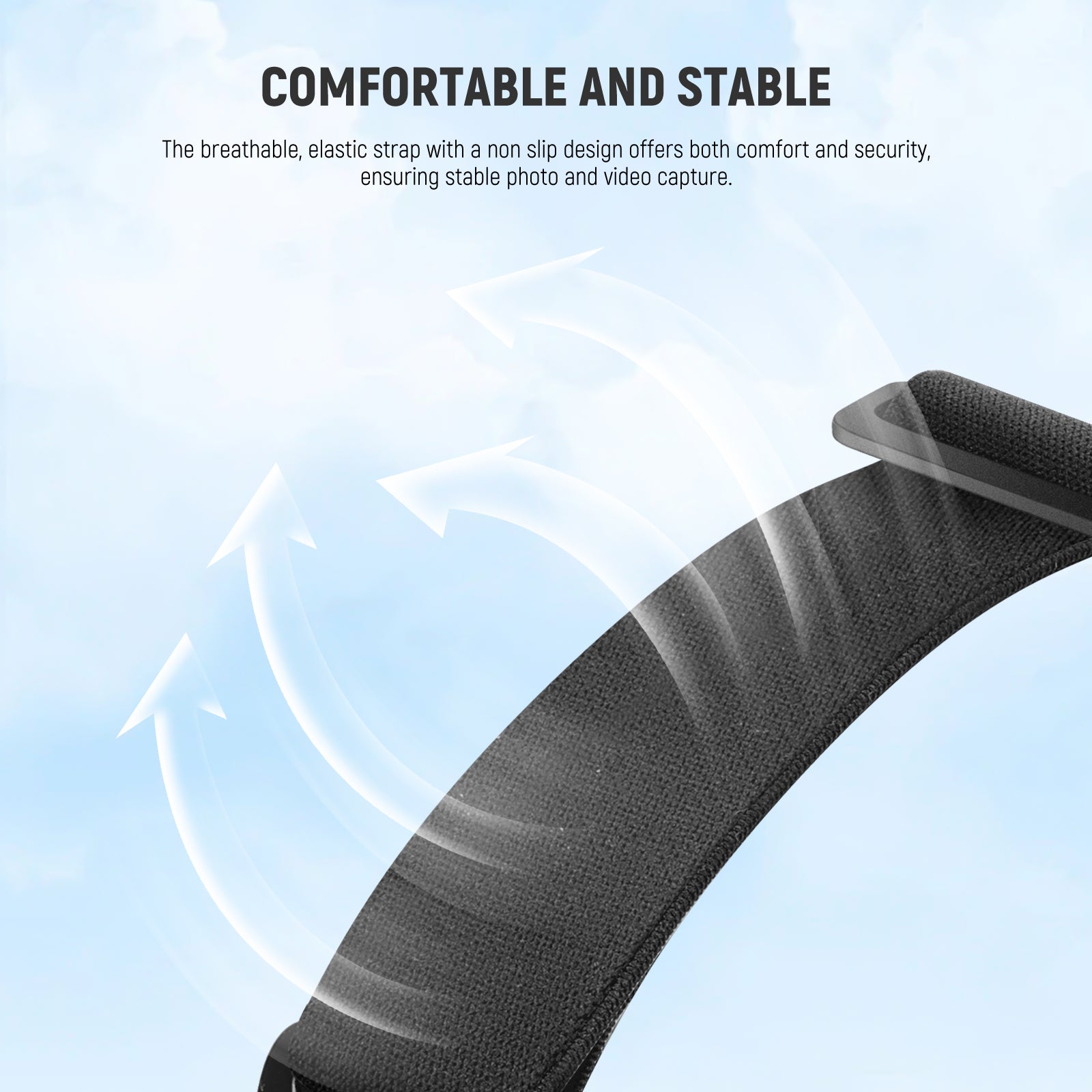 This camera head mount ensures optimal comfort without causing pressure