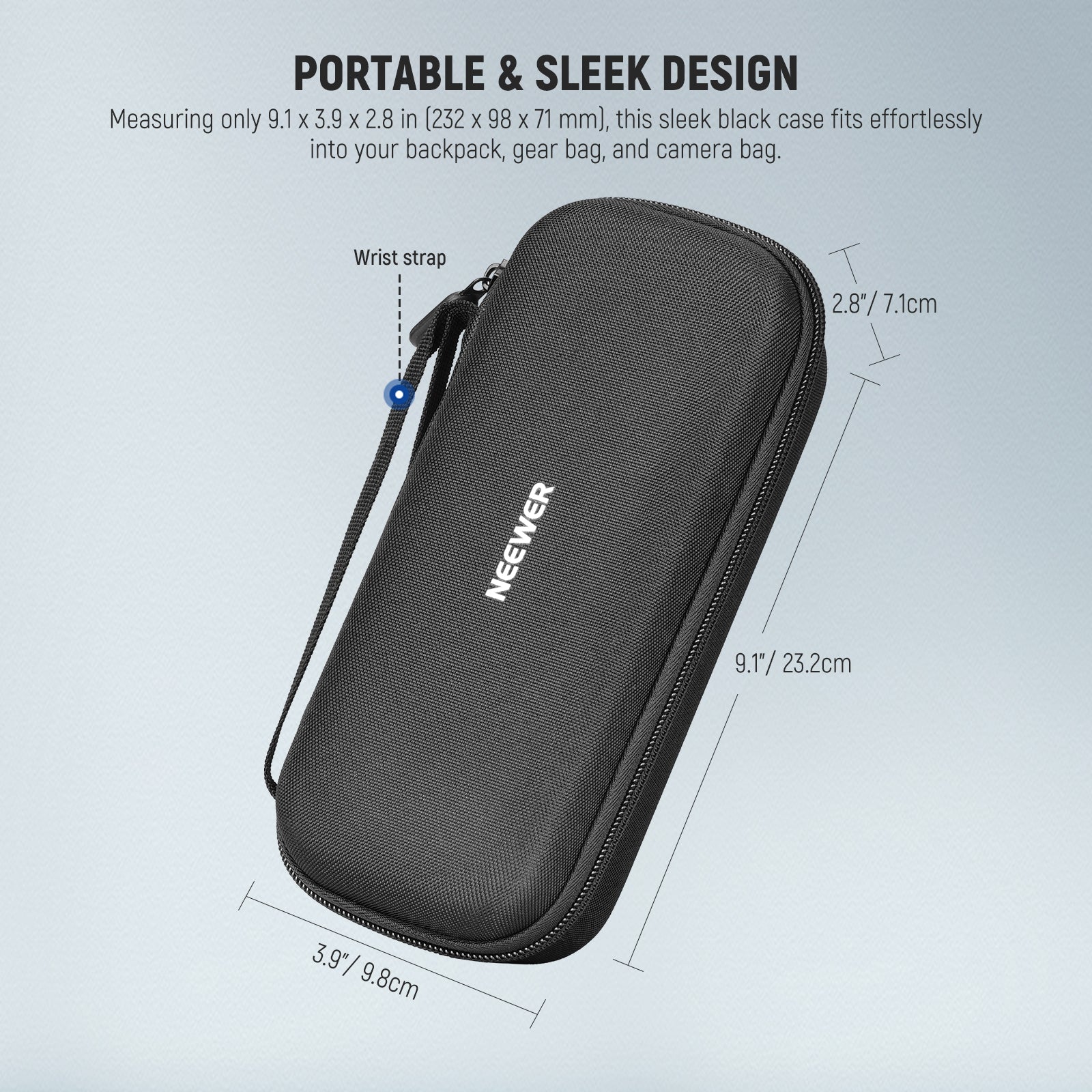 NEEWER AC025 Portable Carrying Case features a sleek design.