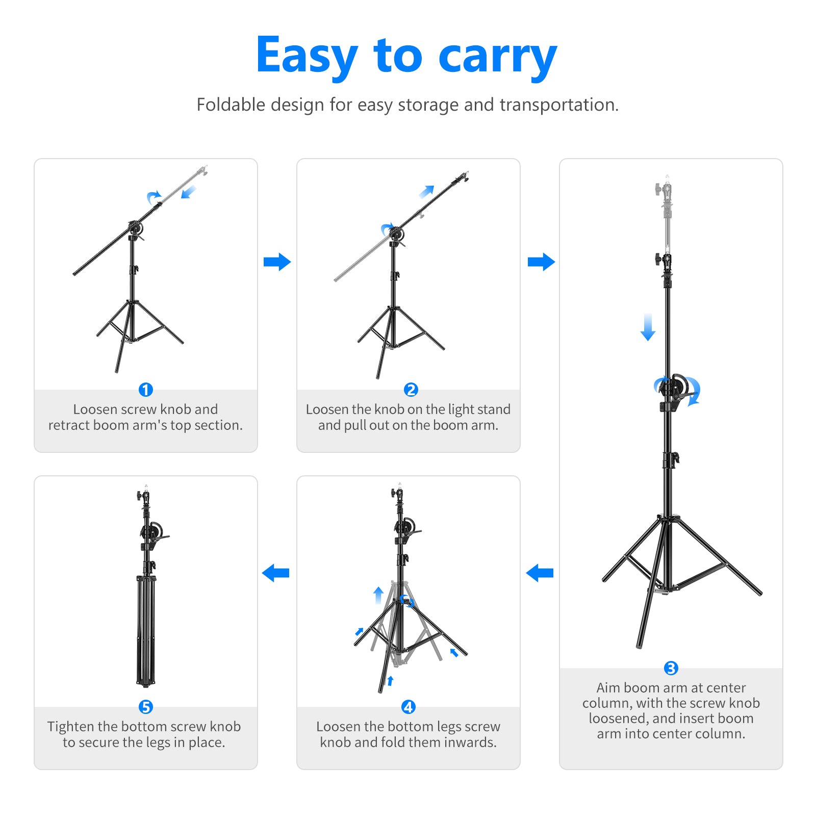 NEEWER 297cm Outdoor Light Stand is easy to carry.