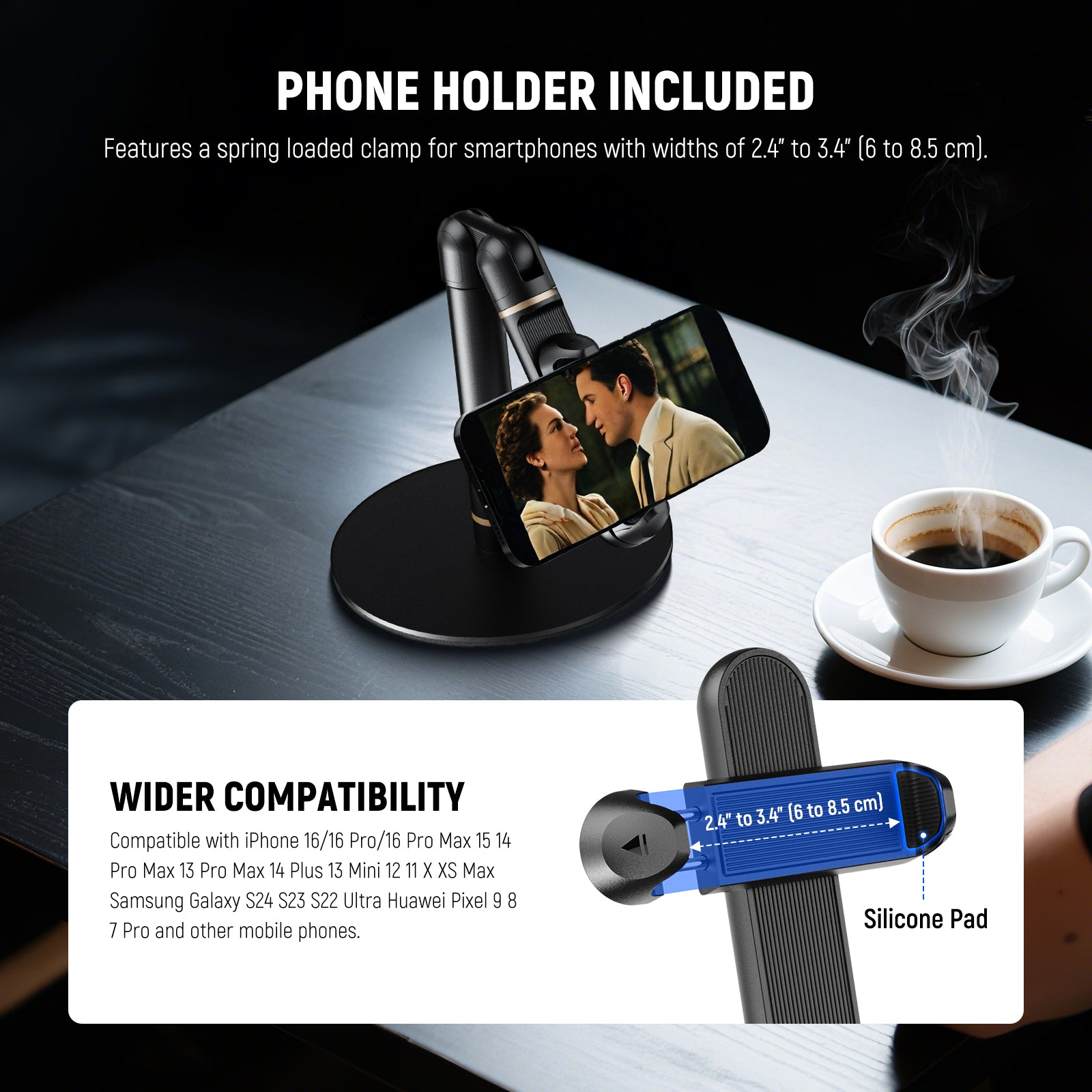 Wide Compatibility of the NEEWER ST006 Adjustable Phone Holder Stand