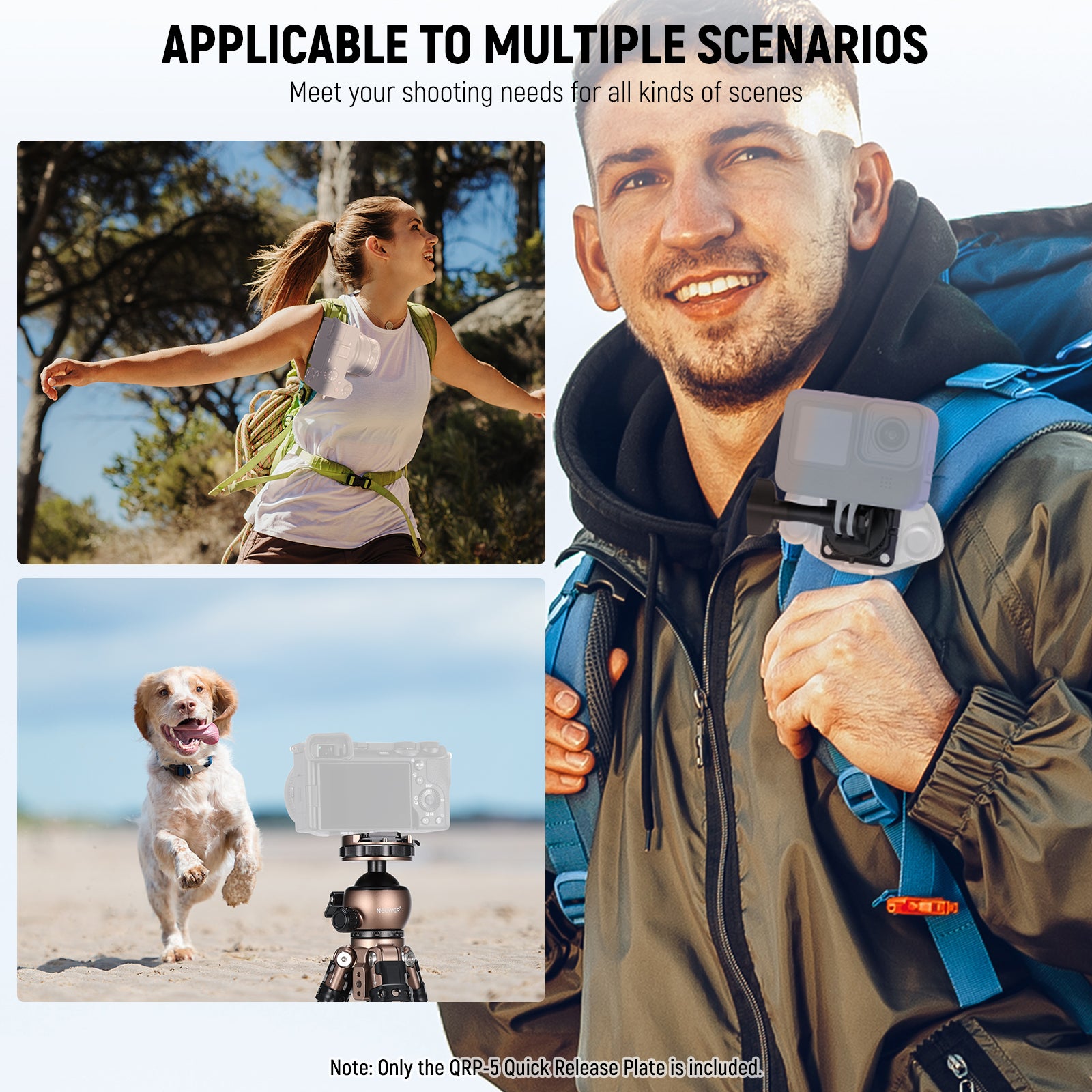 NEEWER Arca Type Quick Release Plate applies to multiple scenarios.