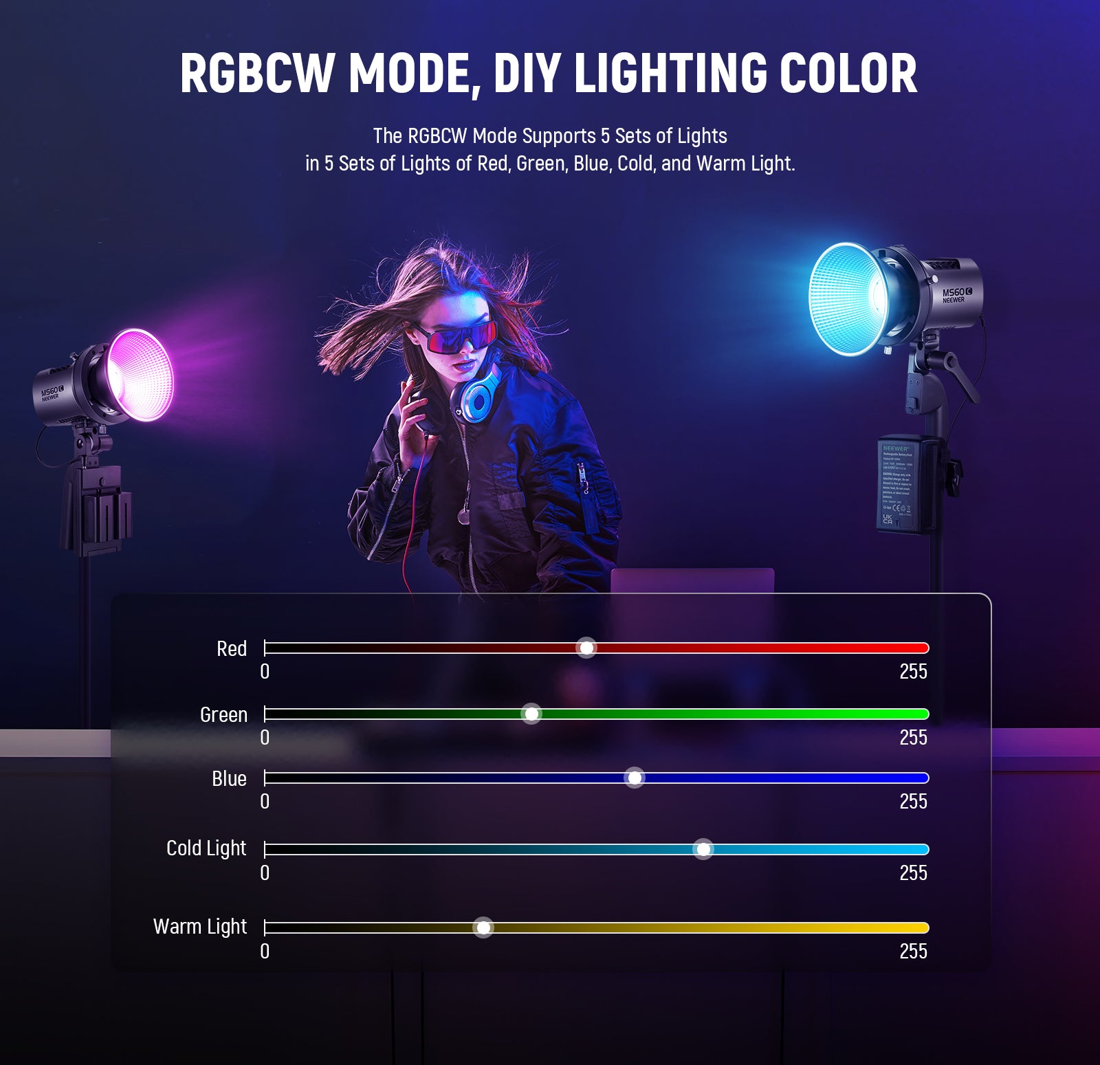 This RGB LED video features the RGBCW mode that supports 5 sets of lights.