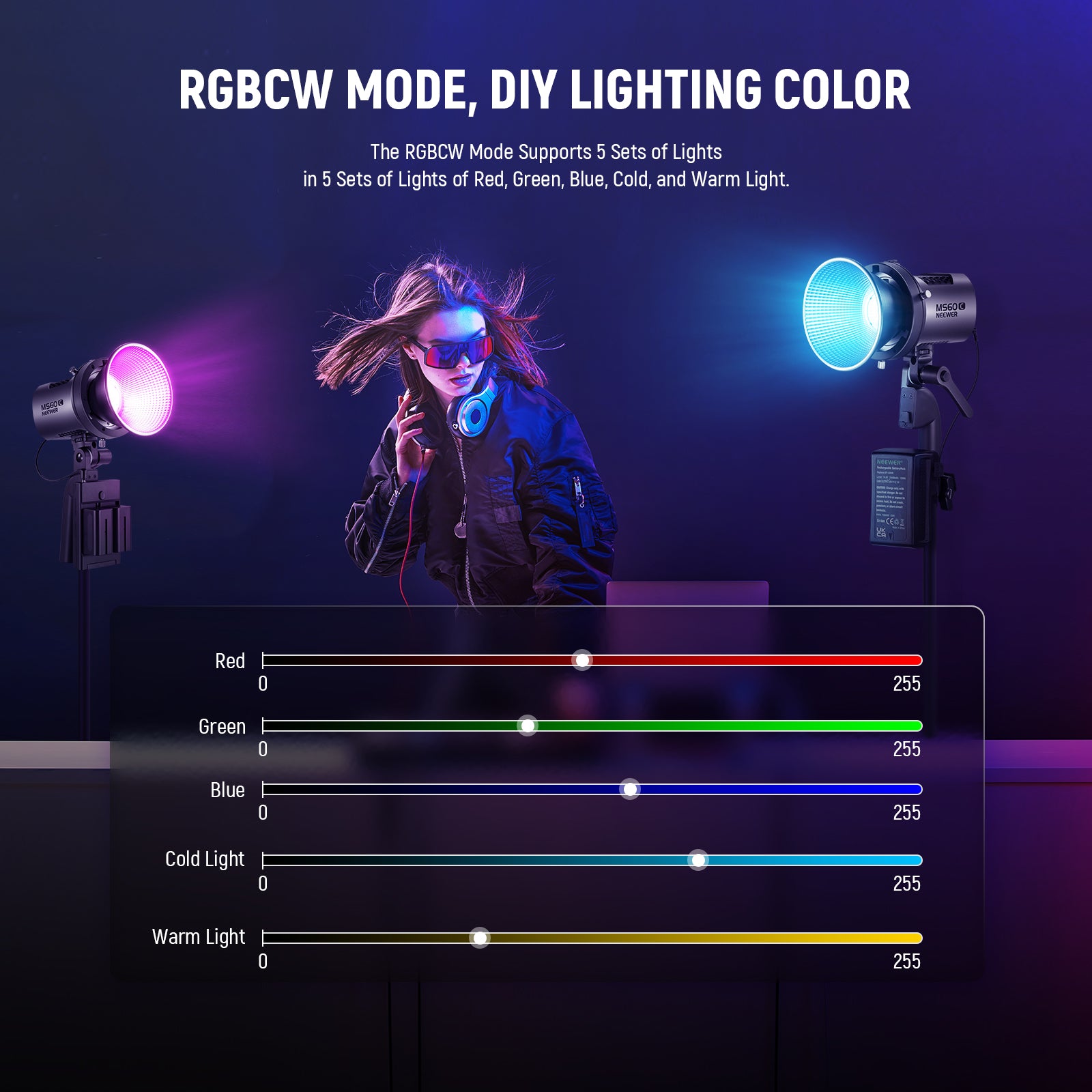 This RGB LED video features the RGBCW mode that supports 5 sets of lights.