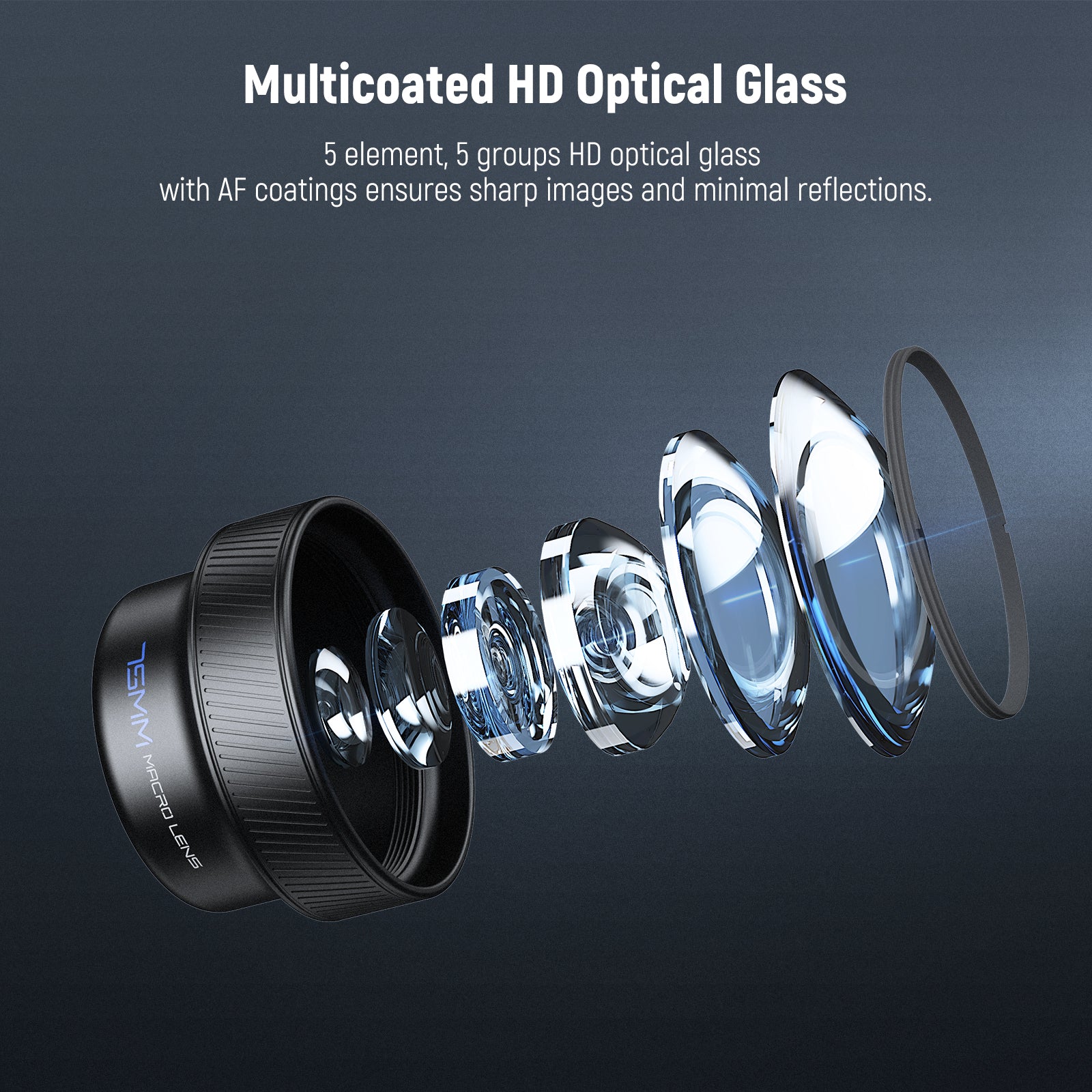 NEEWER LS-73 75mm Macro Phone Lens features multicoated HD optical glass.
