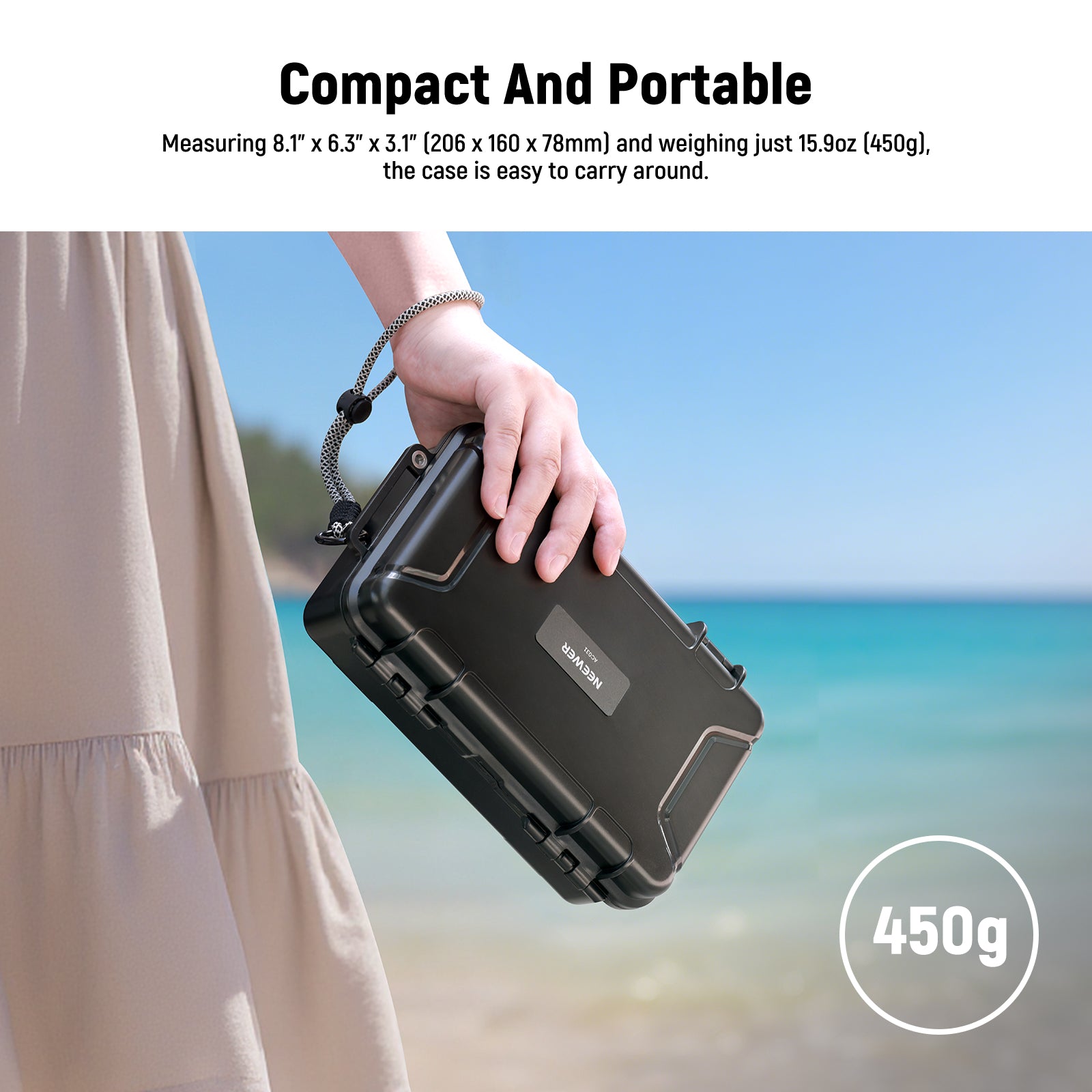NEEWER AC031 Hard Case is portable and compact.