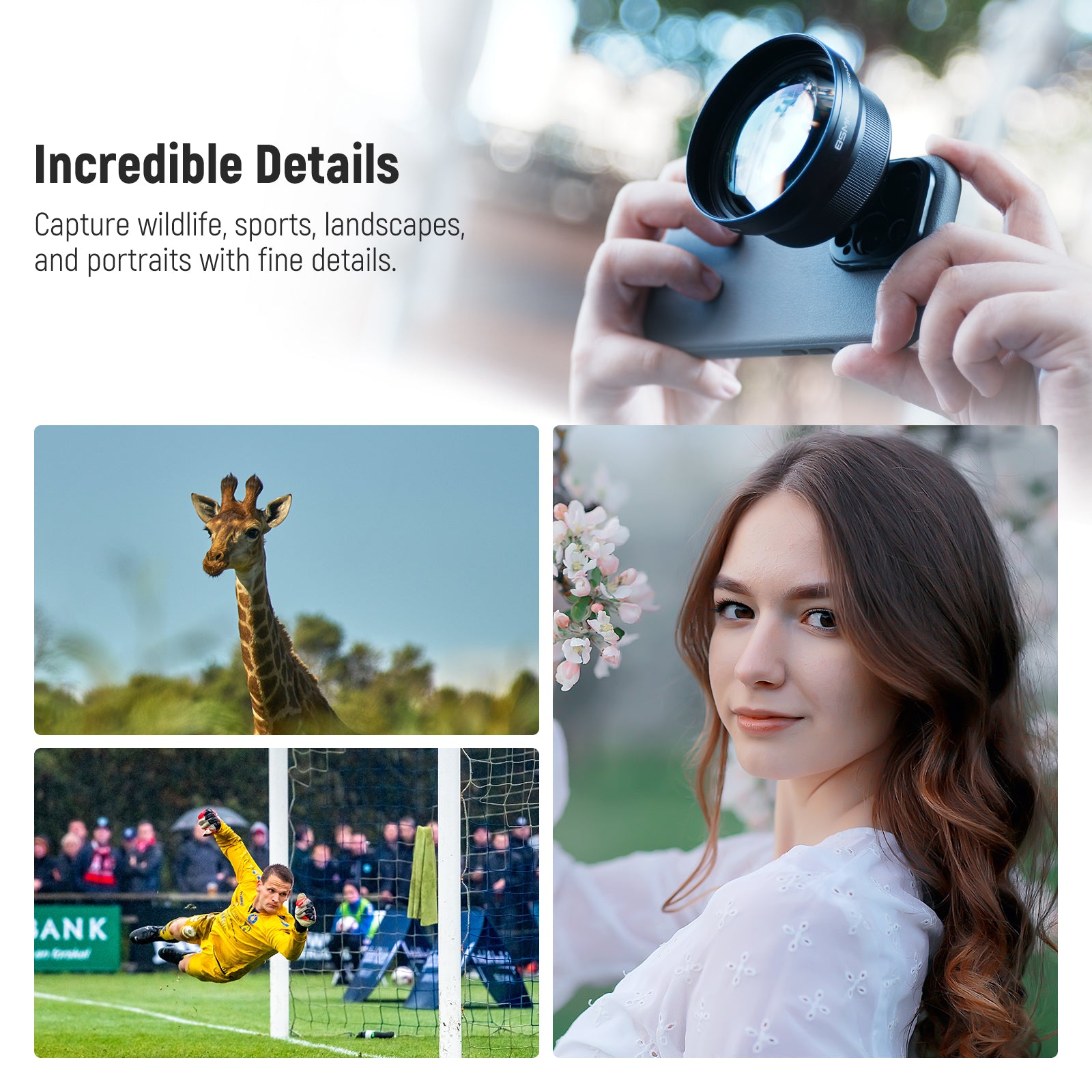 Scenarios for NEEWER LS-59 85MM HD 2.5X Telephoto Lens for Phone